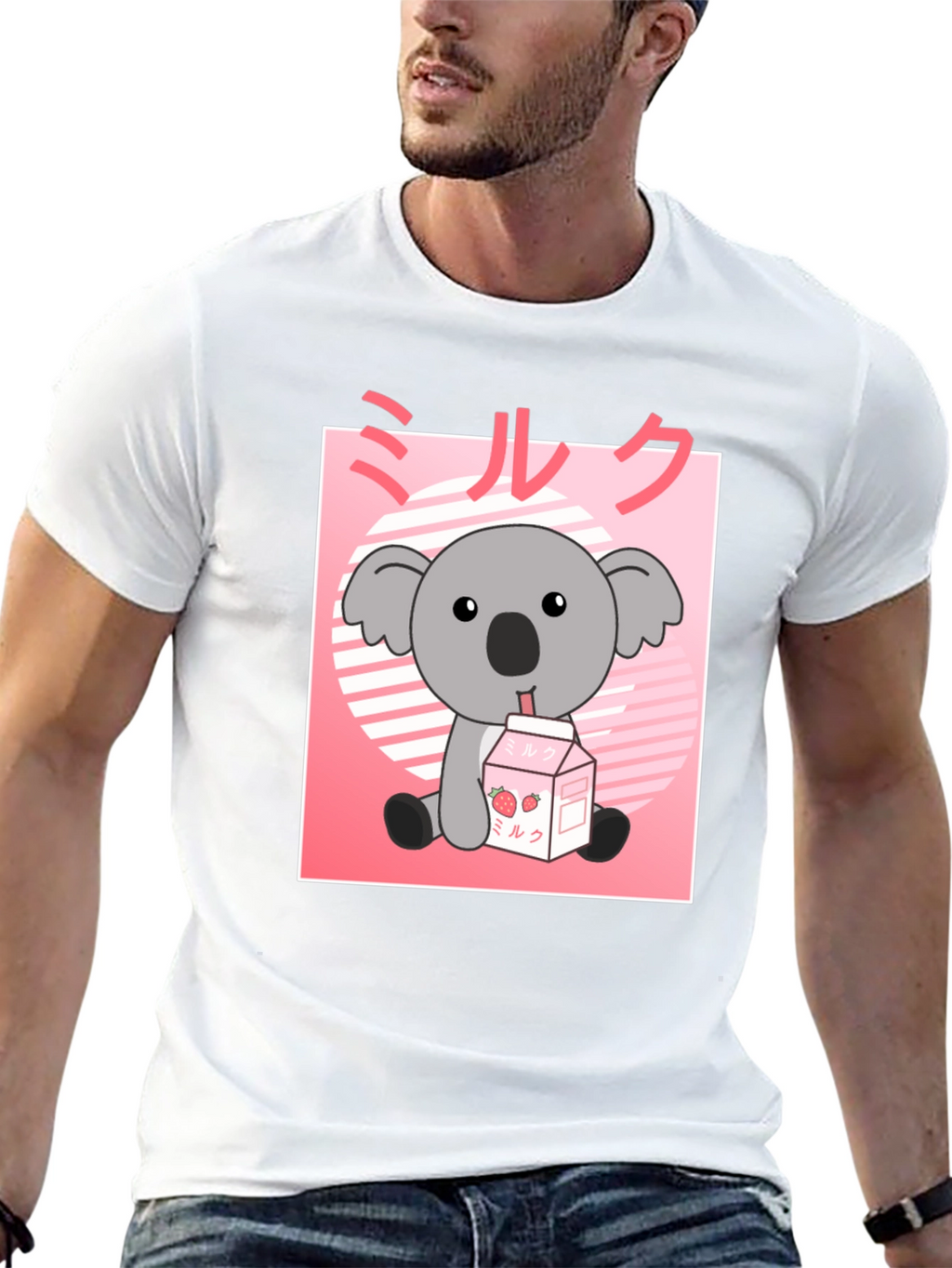 Kawaii Koala Milk T-Shirt - Cute Anime Graphic Tee