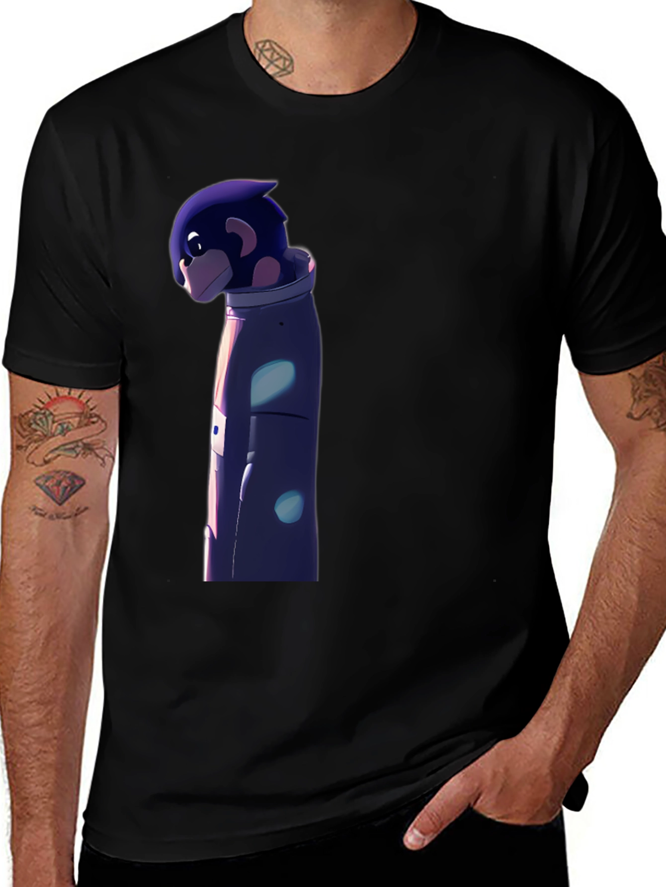 Astronaut Character Graphic Black T-Shirt