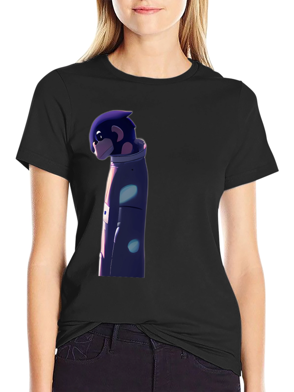 Astronaut Character Graphic Black T-Shirt
