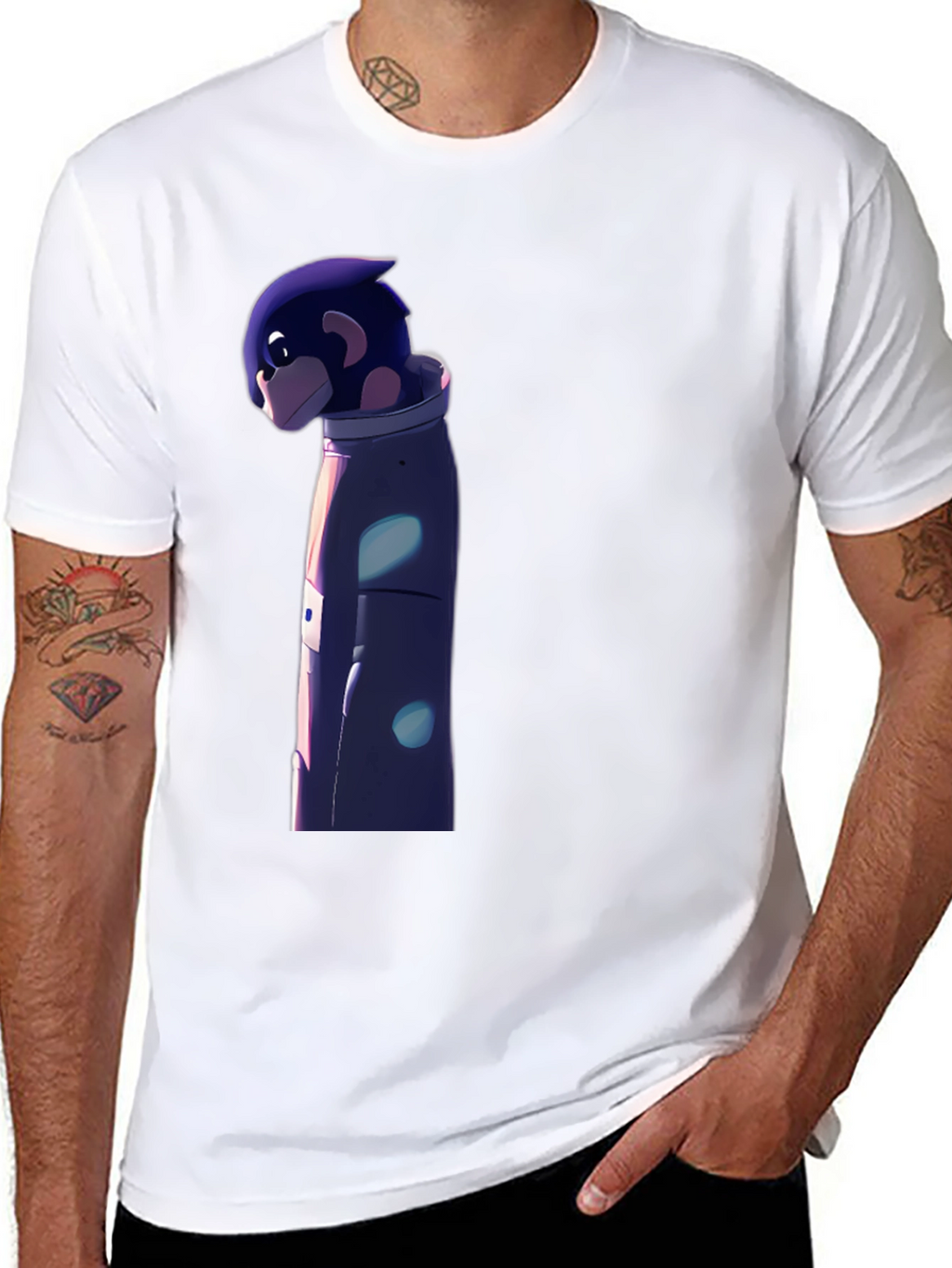 Astronaut Character Graphic Black T-Shirt