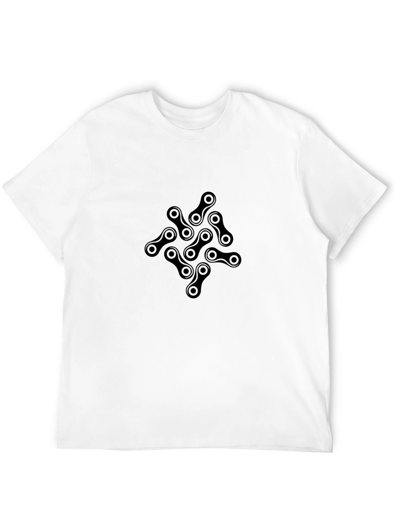 Mens Black Bike Chain Graphic T-Shirt
