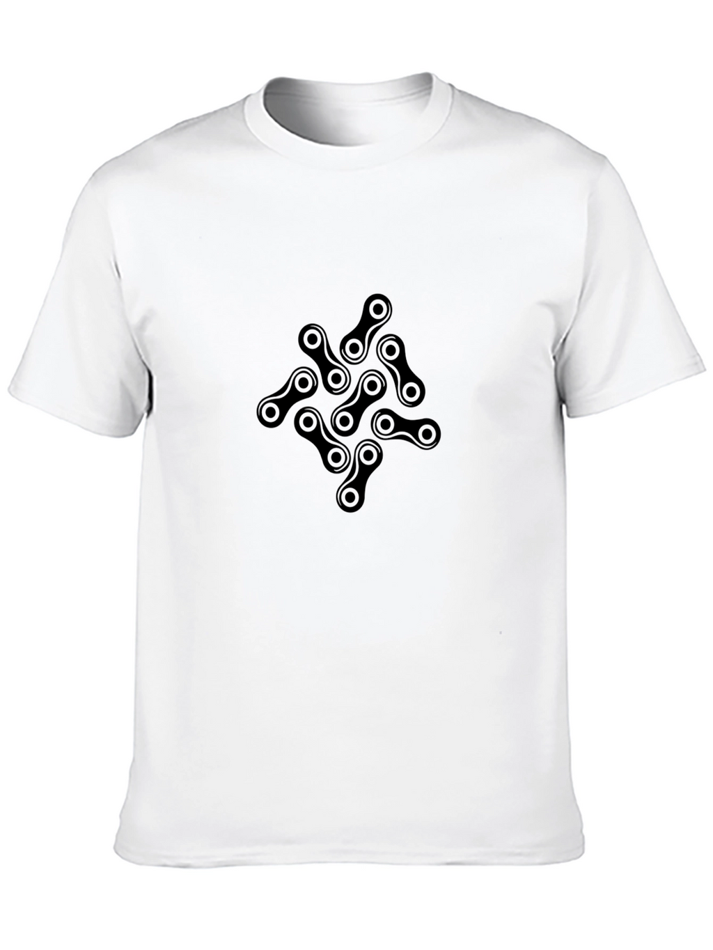 Mens Black Bike Chain Graphic T-Shirt