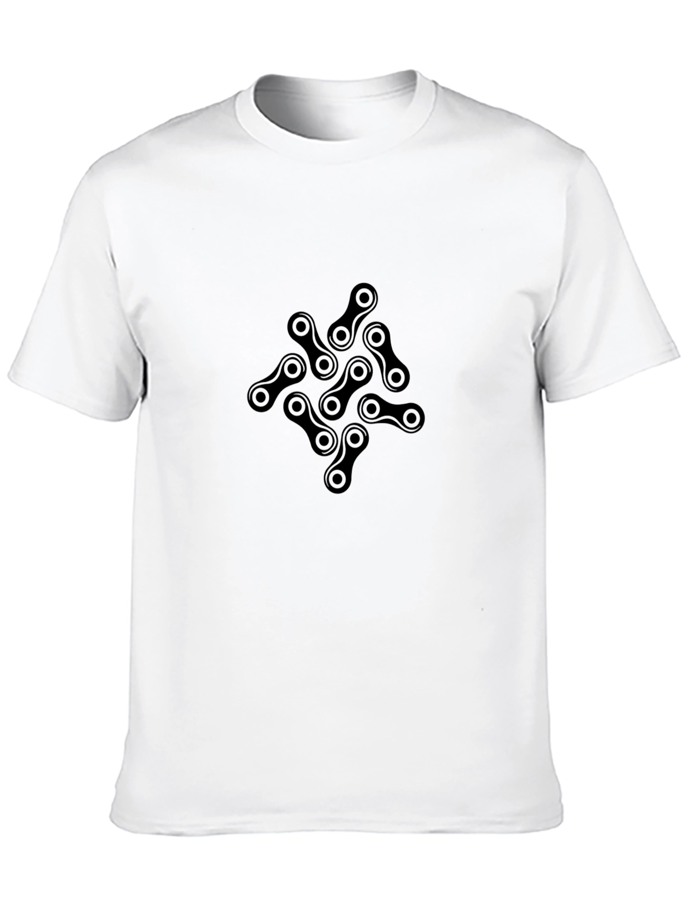 Mens Black Bike Chain Graphic T-Shirt