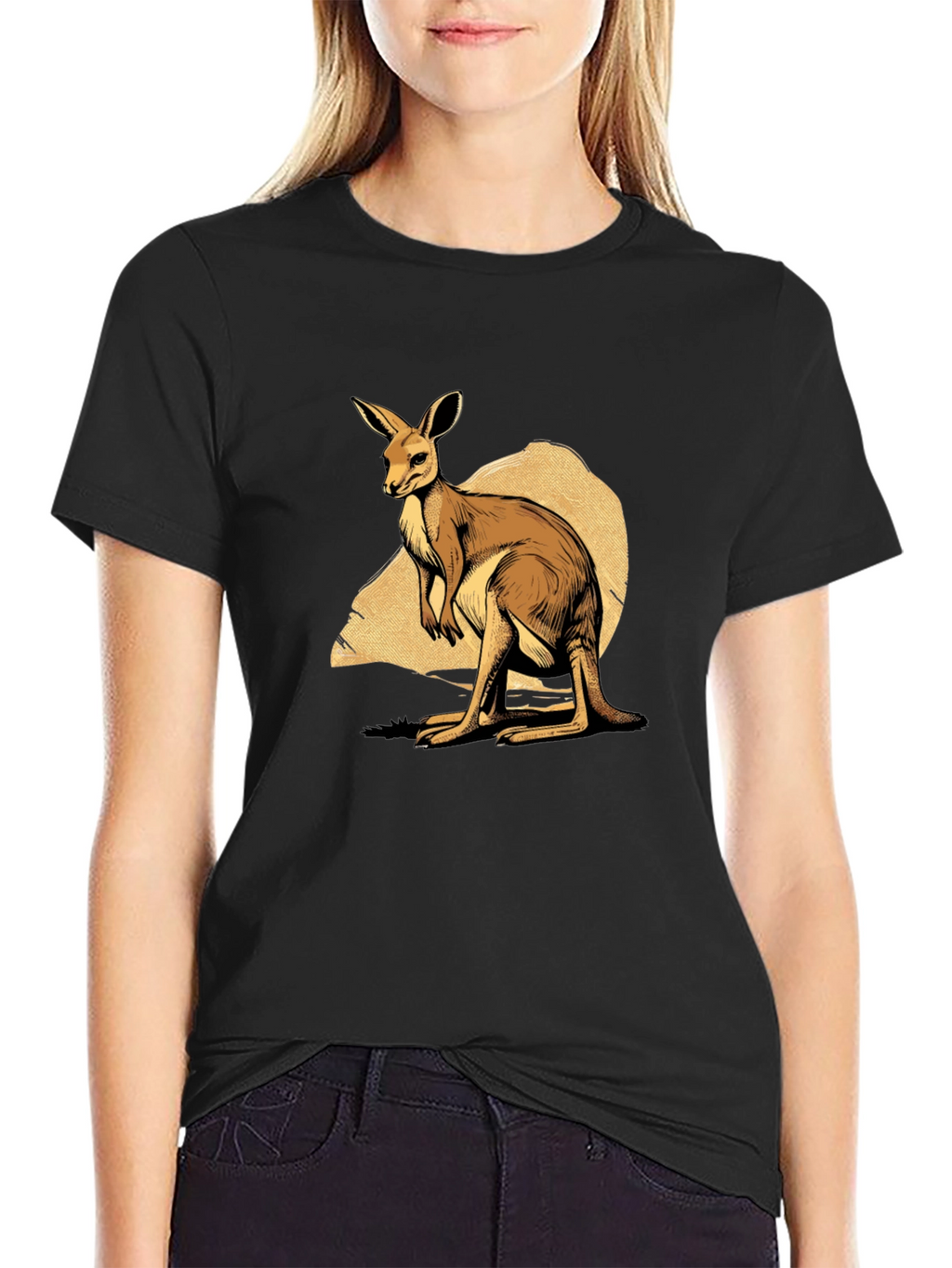 Kangaroo Graphic T-Shirt - Mens Black Tee