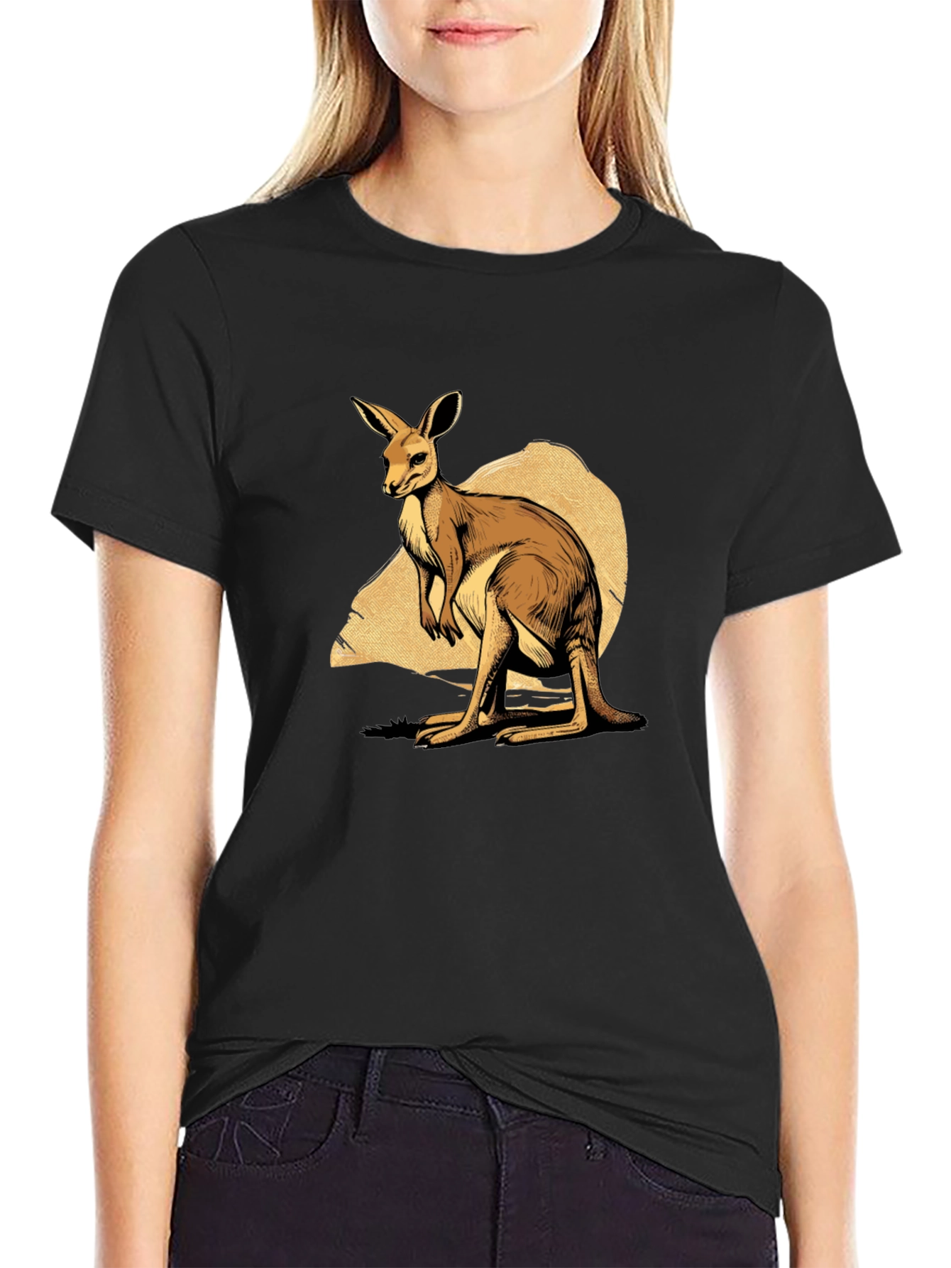 Kangaroo Graphic T-Shirt - Mens Black Tee