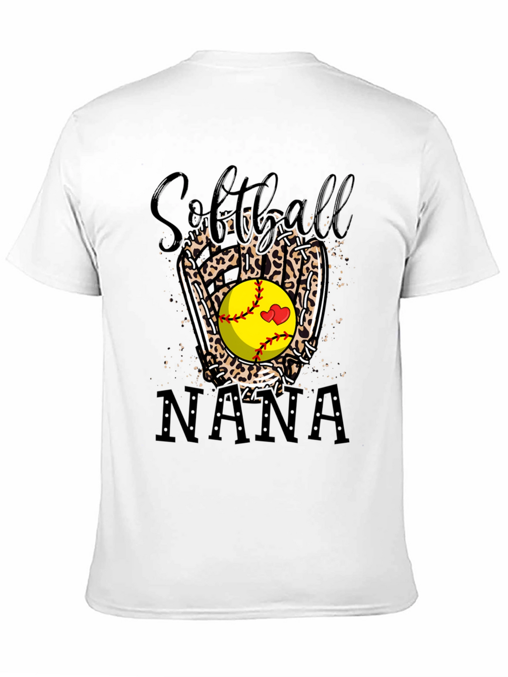 Softball Nana Leopard Print Graphic Tee