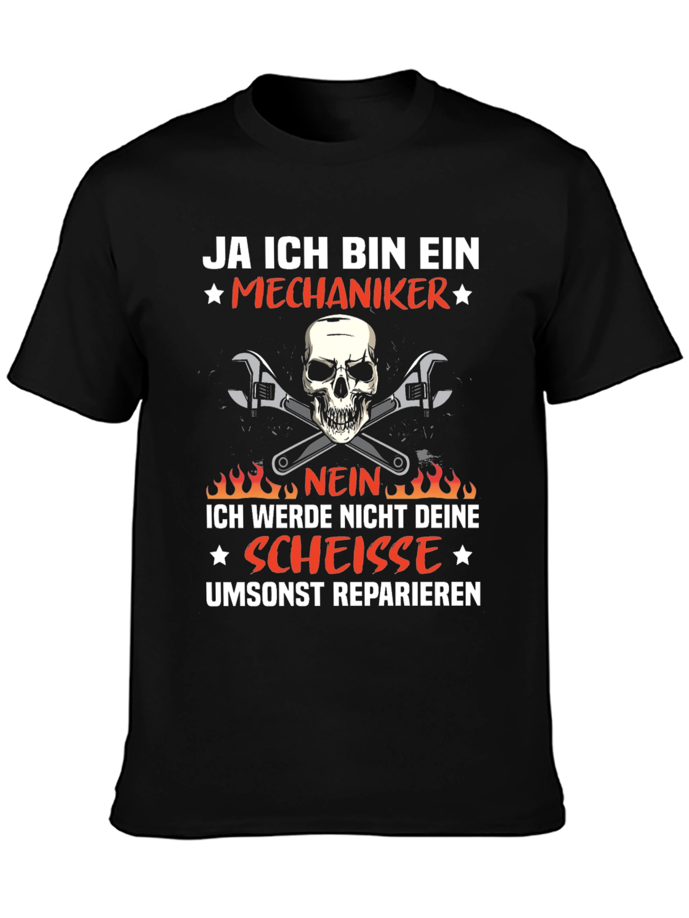 Mechanic Skull T-Shirt - Ja Ich Bin Ein Mechaniker