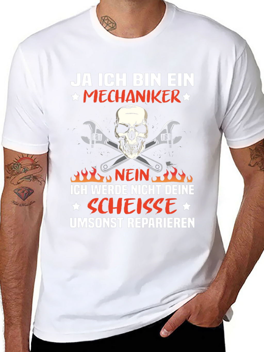 Mechanic Skull T-Shirt - Ja Ich Bin Ein Mechaniker