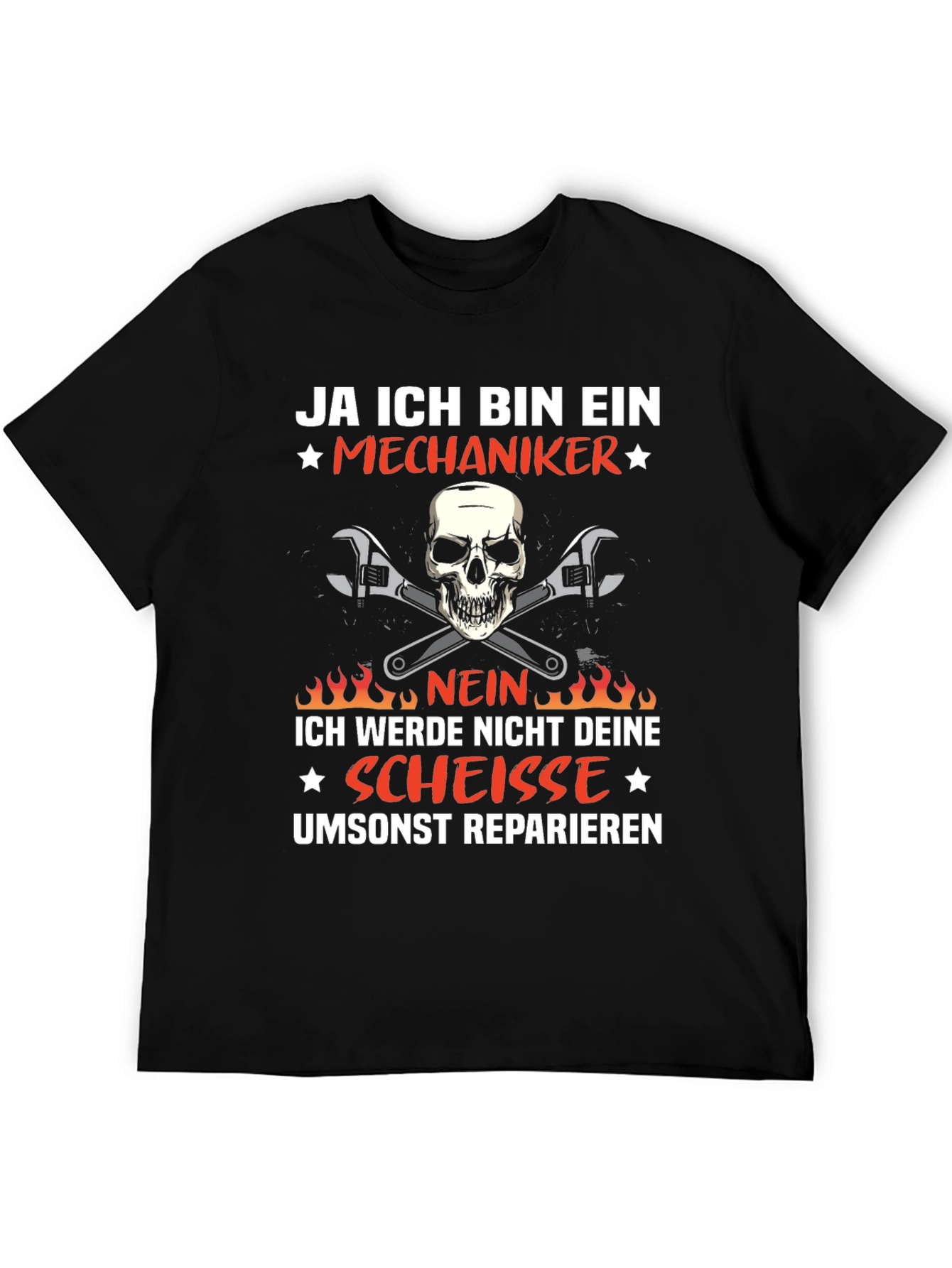 Mechanic Skull T-Shirt - Ja Ich Bin Ein Mechaniker