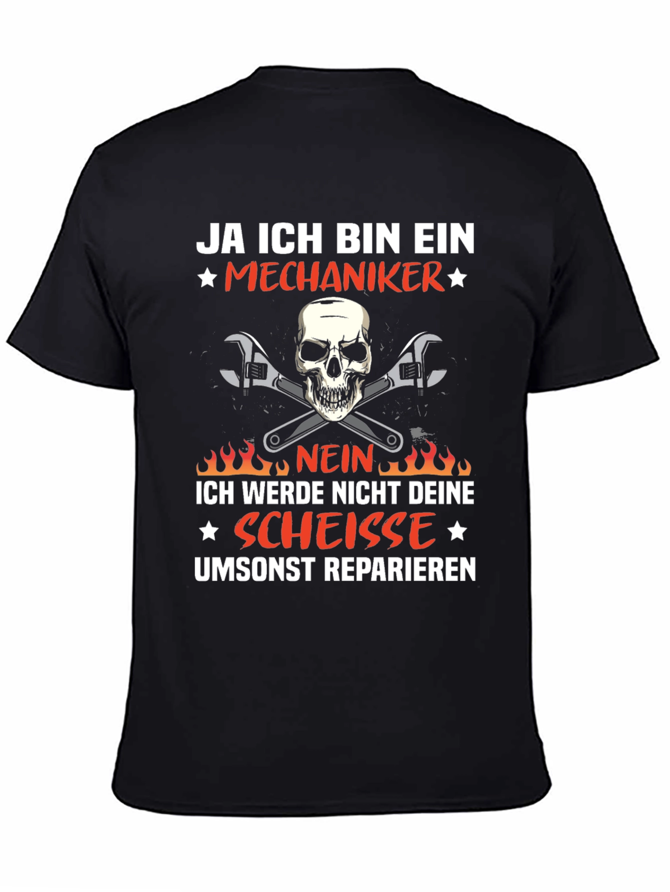 Mechanic Skull T-Shirt - Ja Ich Bin Ein Mechaniker