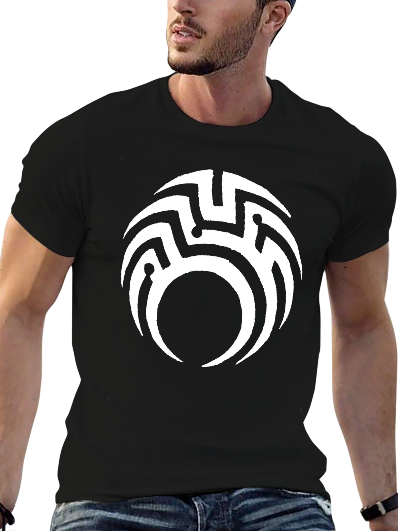 Tribal Maze Graphic Black T-Shirt