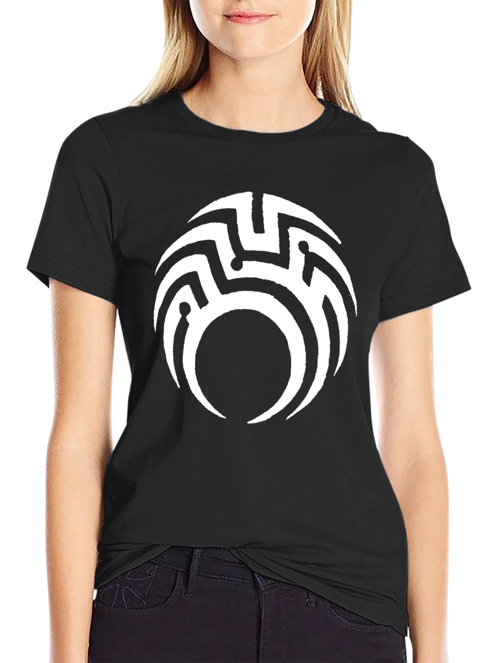 Tribal Maze Graphic Black T-Shirt