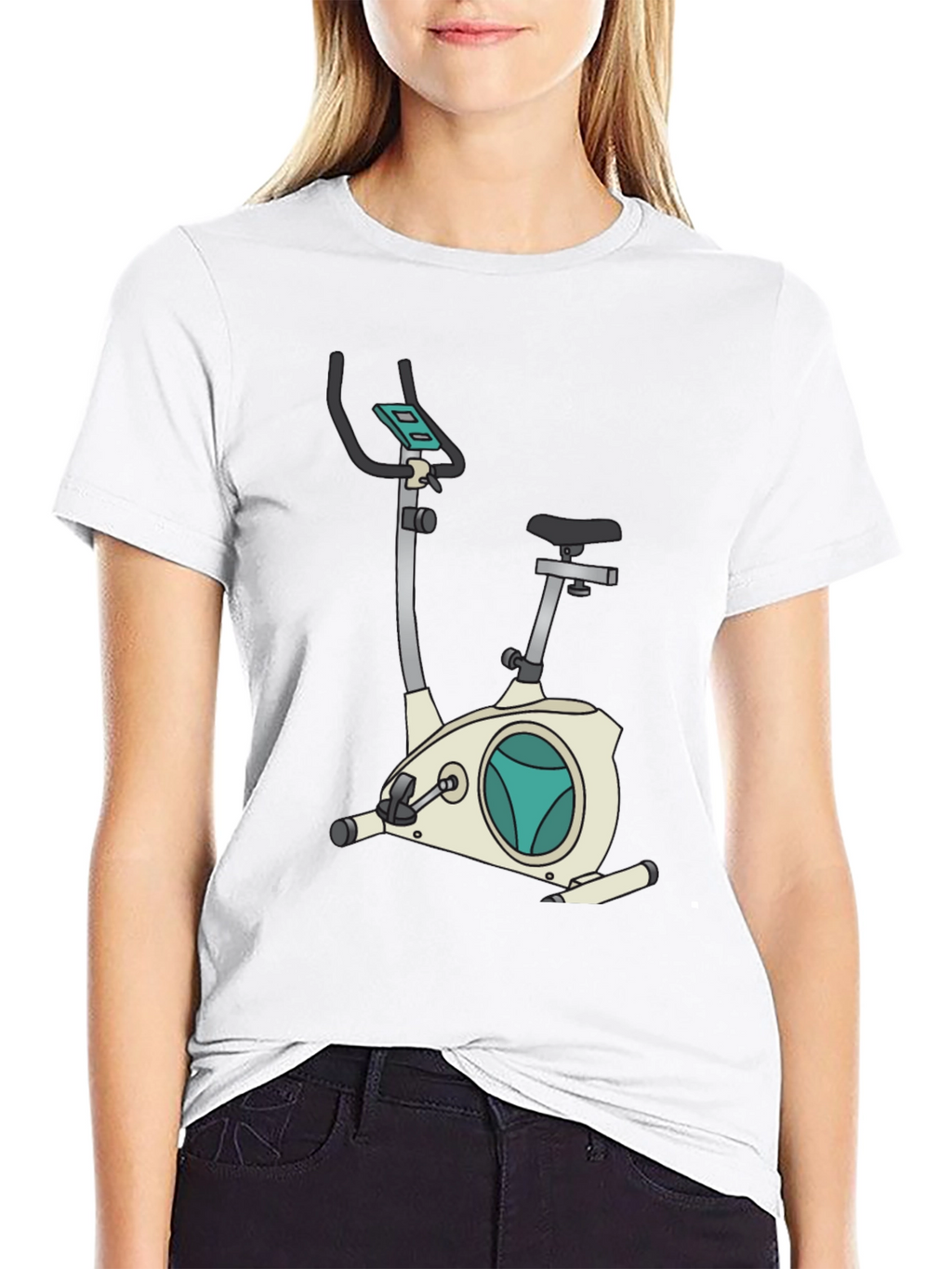 Exercise Bike Graphic Tee - Fitness Fanatic Shirt