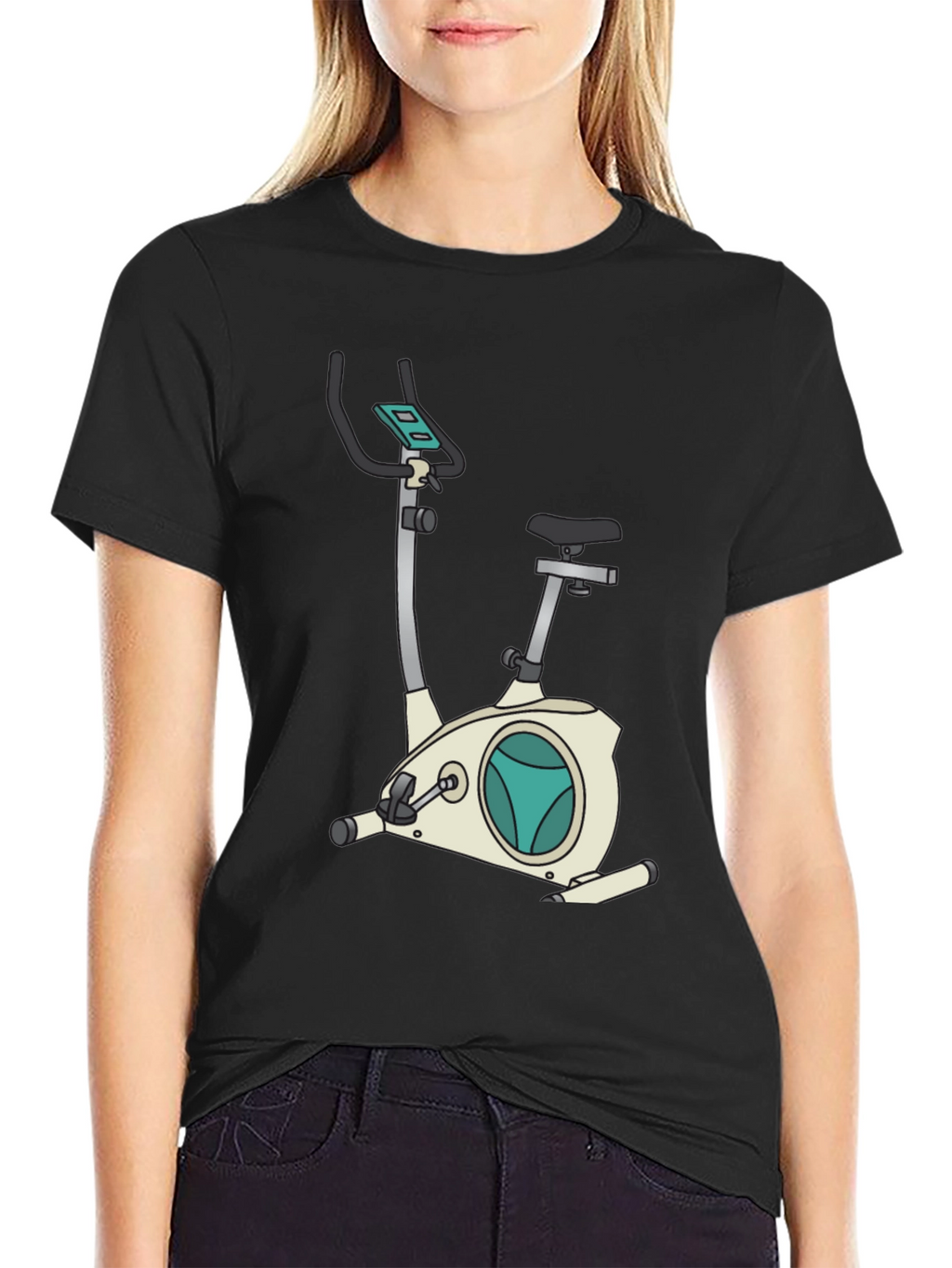 Exercise Bike Graphic Tee - Fitness Fanatic Shirt