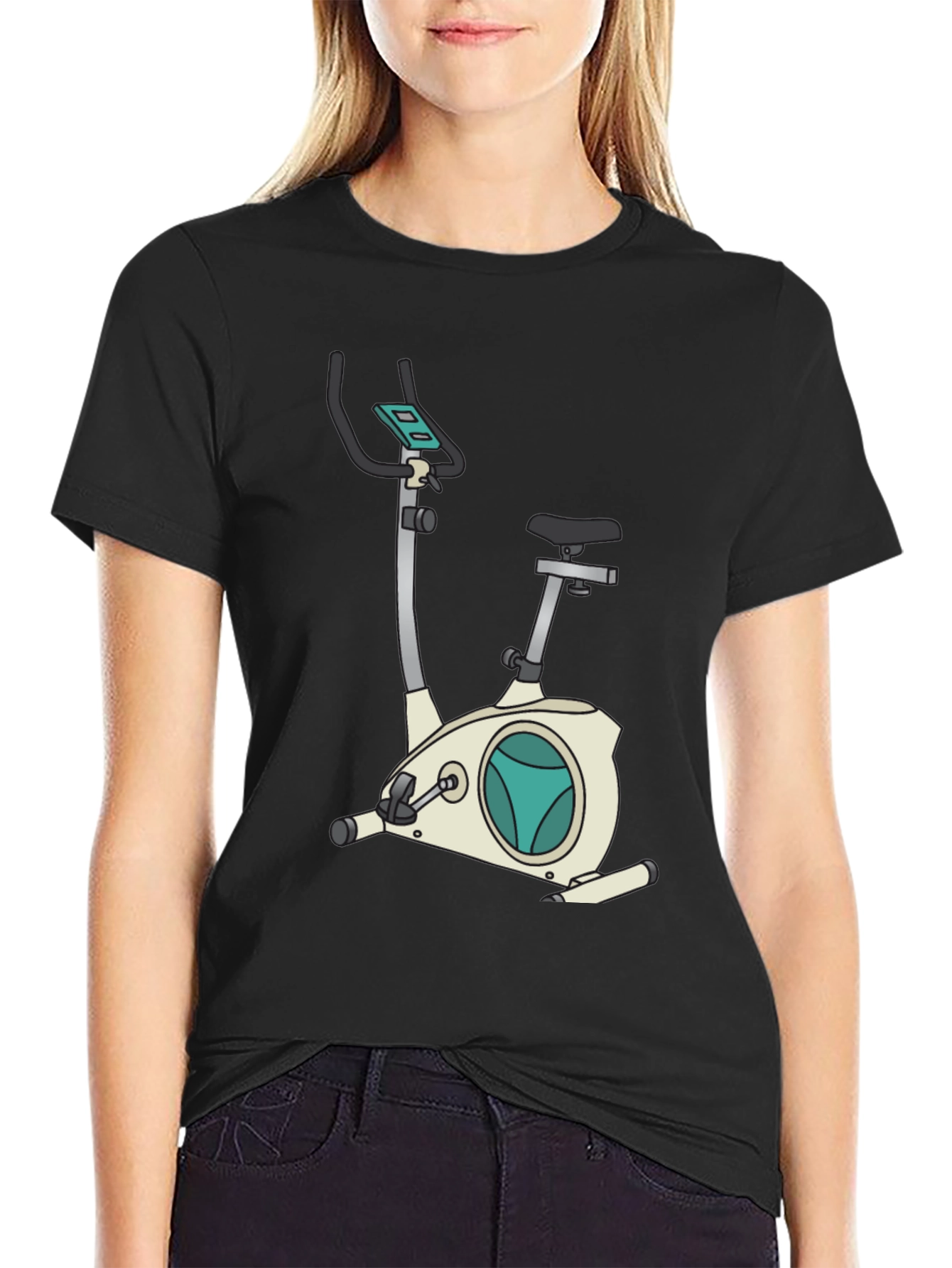 Exercise Bike Graphic Tee - Fitness Fanatic Shirt