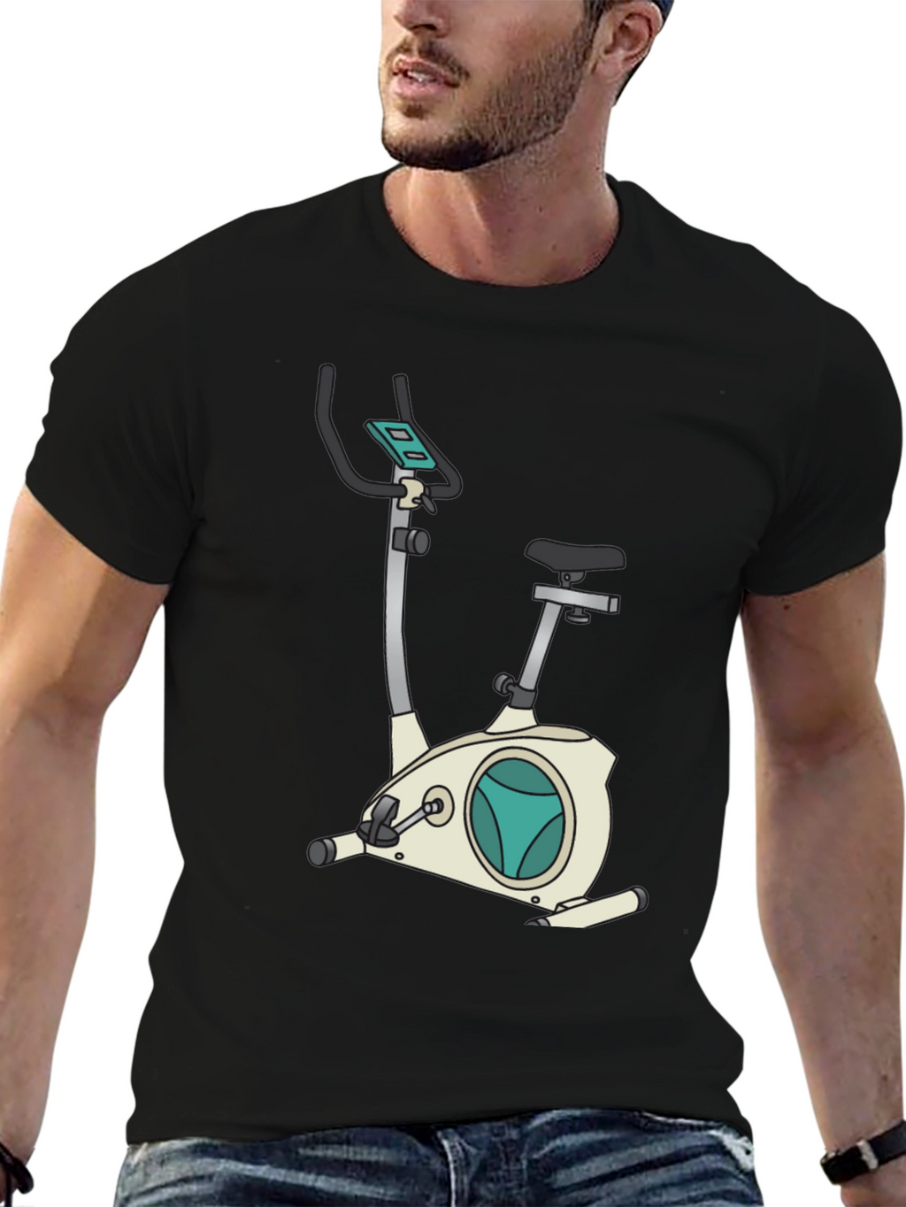 Exercise Bike Graphic Tee - Fitness Fanatic Shirt