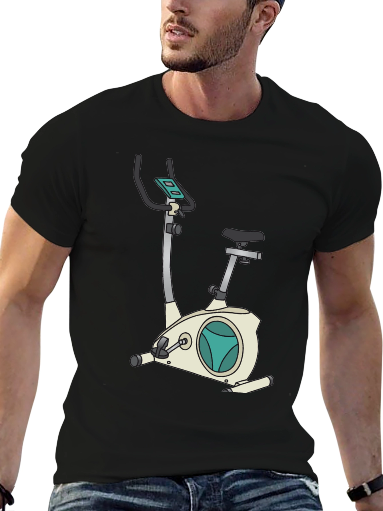 Exercise Bike Graphic Tee - Fitness Fanatic Shirt