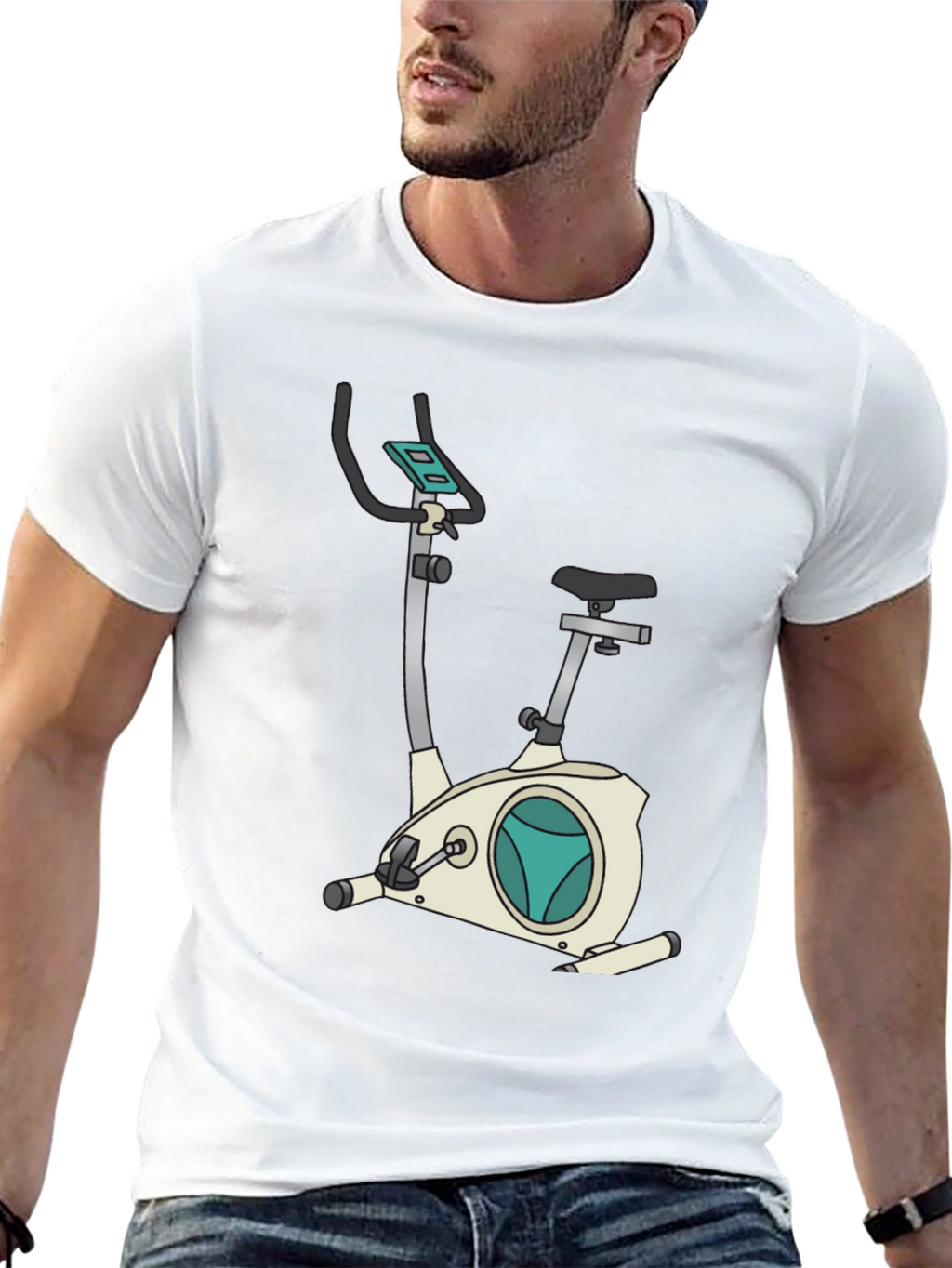 Exercise Bike Graphic Tee - Fitness Fanatic Shirt