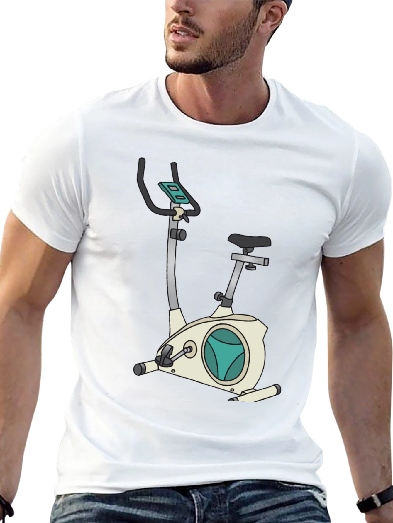 Exercise Bike Graphic Tee - Fitness Fanatic Shirt