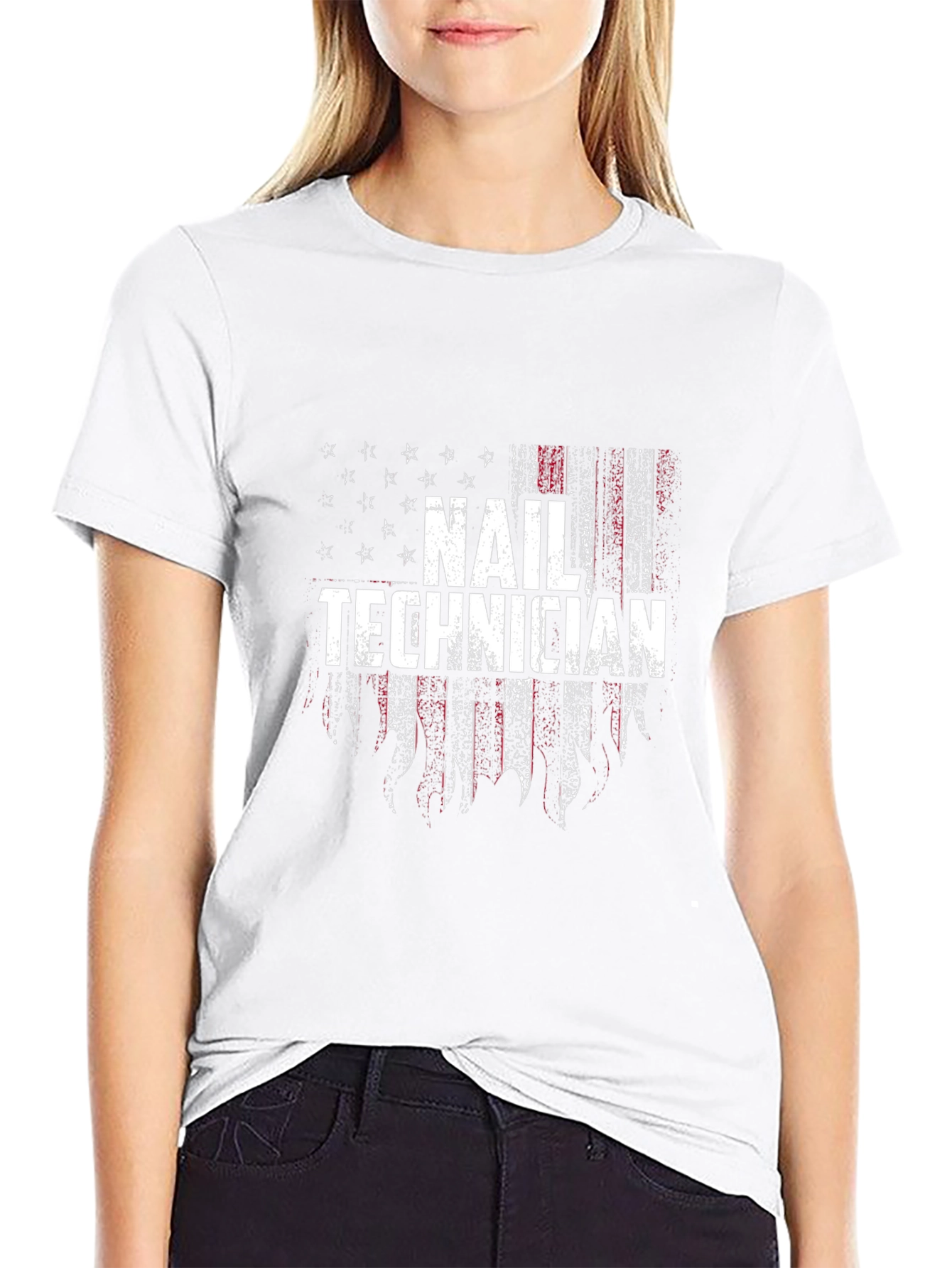 Nail Technician American Flag Graphic Tee