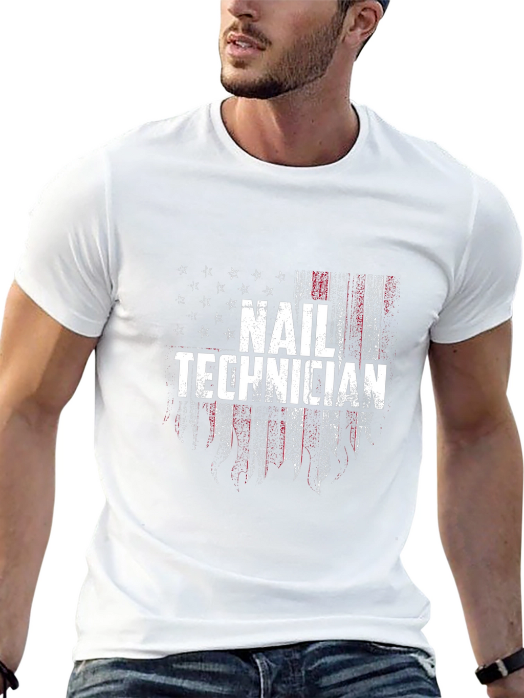 Nail Technician American Flag Graphic Tee