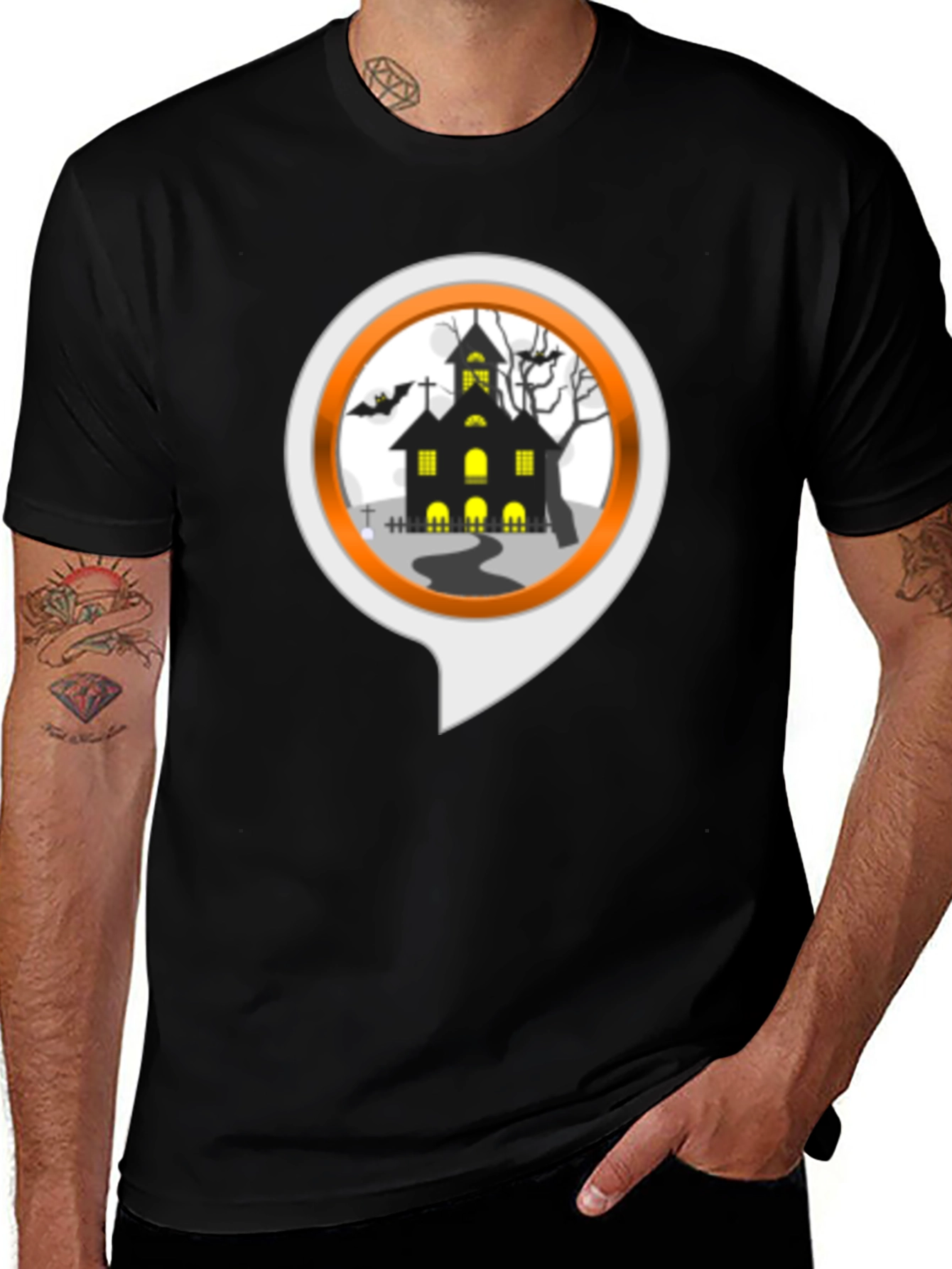 Spooky Halloween Haunted House T-Shirt