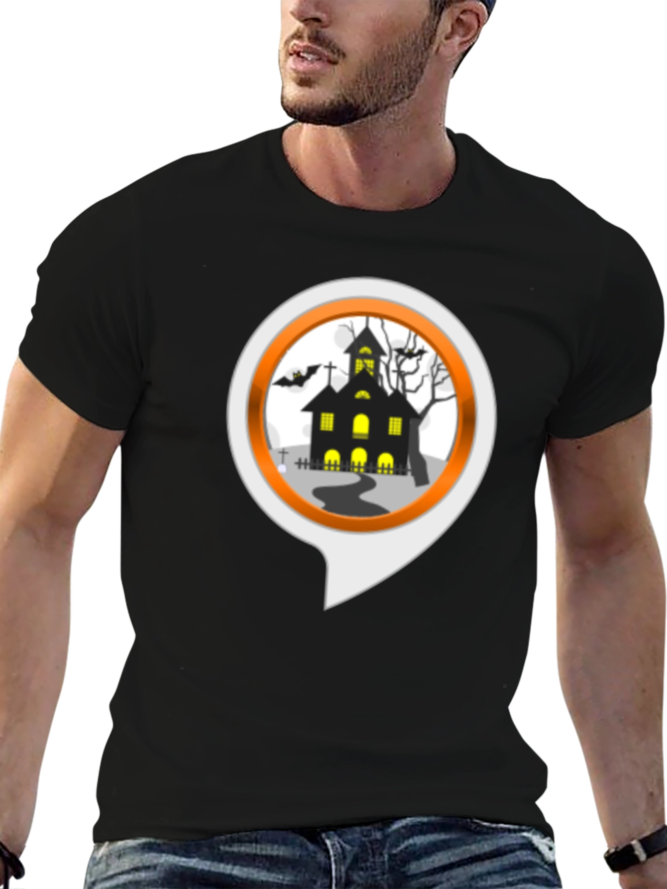 Spooky Halloween Haunted House T-Shirt