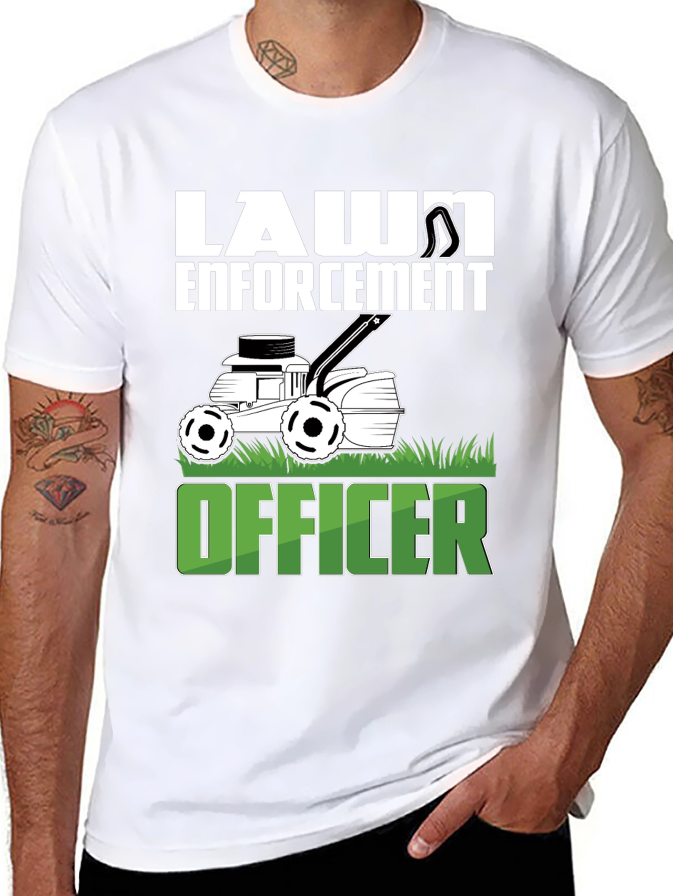 Lawn Enforcement Officer Graphic T-Shirt