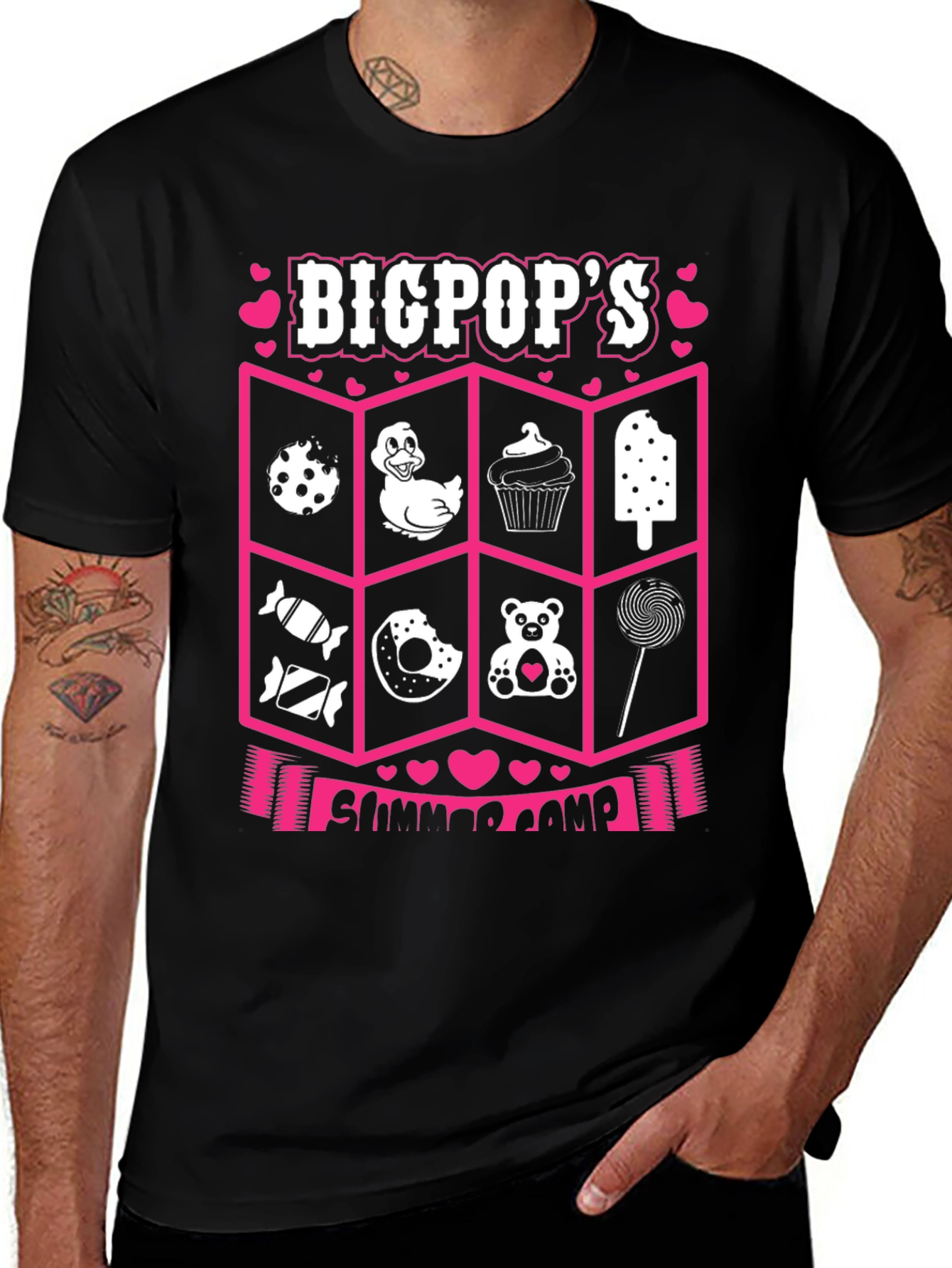 Big Pops Summer Camp Black Tee