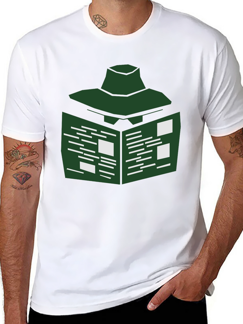 Abstract Green Book T-Shirt - Modern Design
