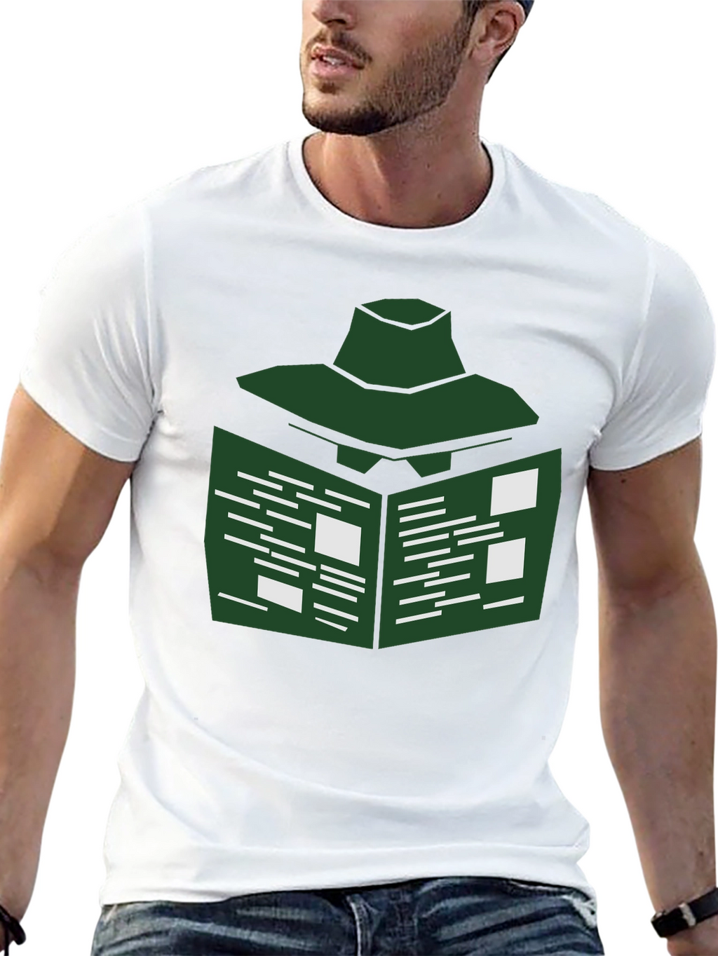 Abstract Green Book T-Shirt - Modern Design