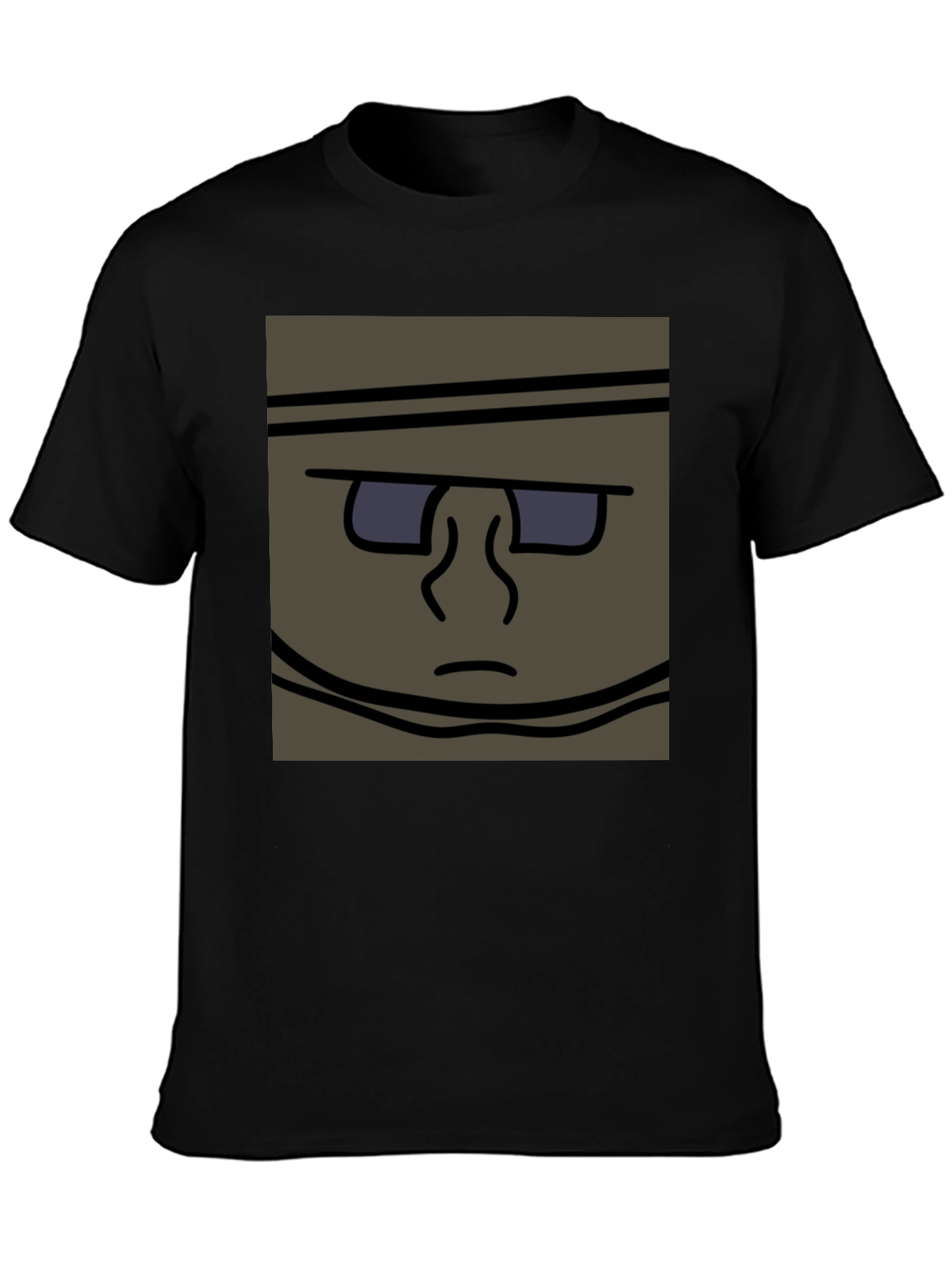 Funky Cartoon Face T-Shirt - Black