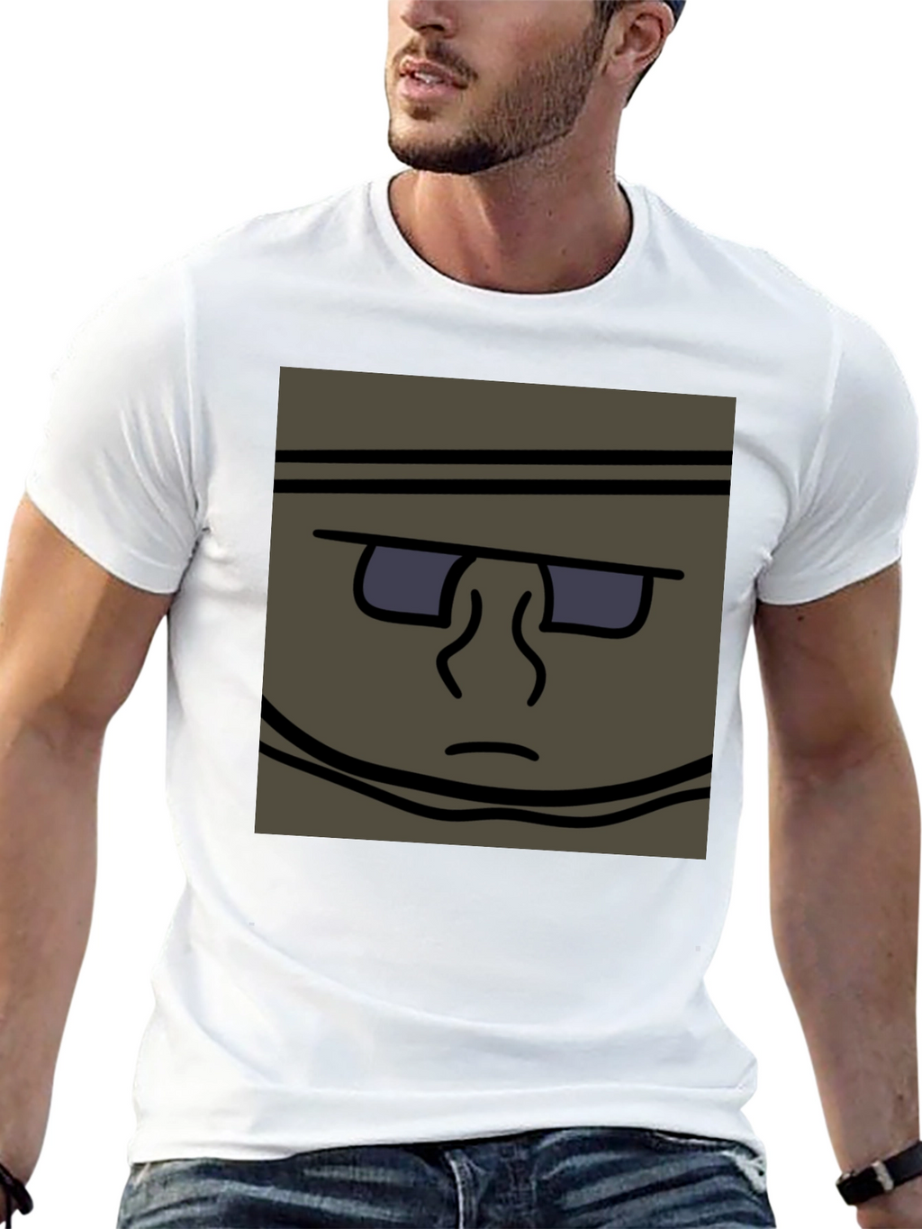Funky Cartoon Face T-Shirt - Black