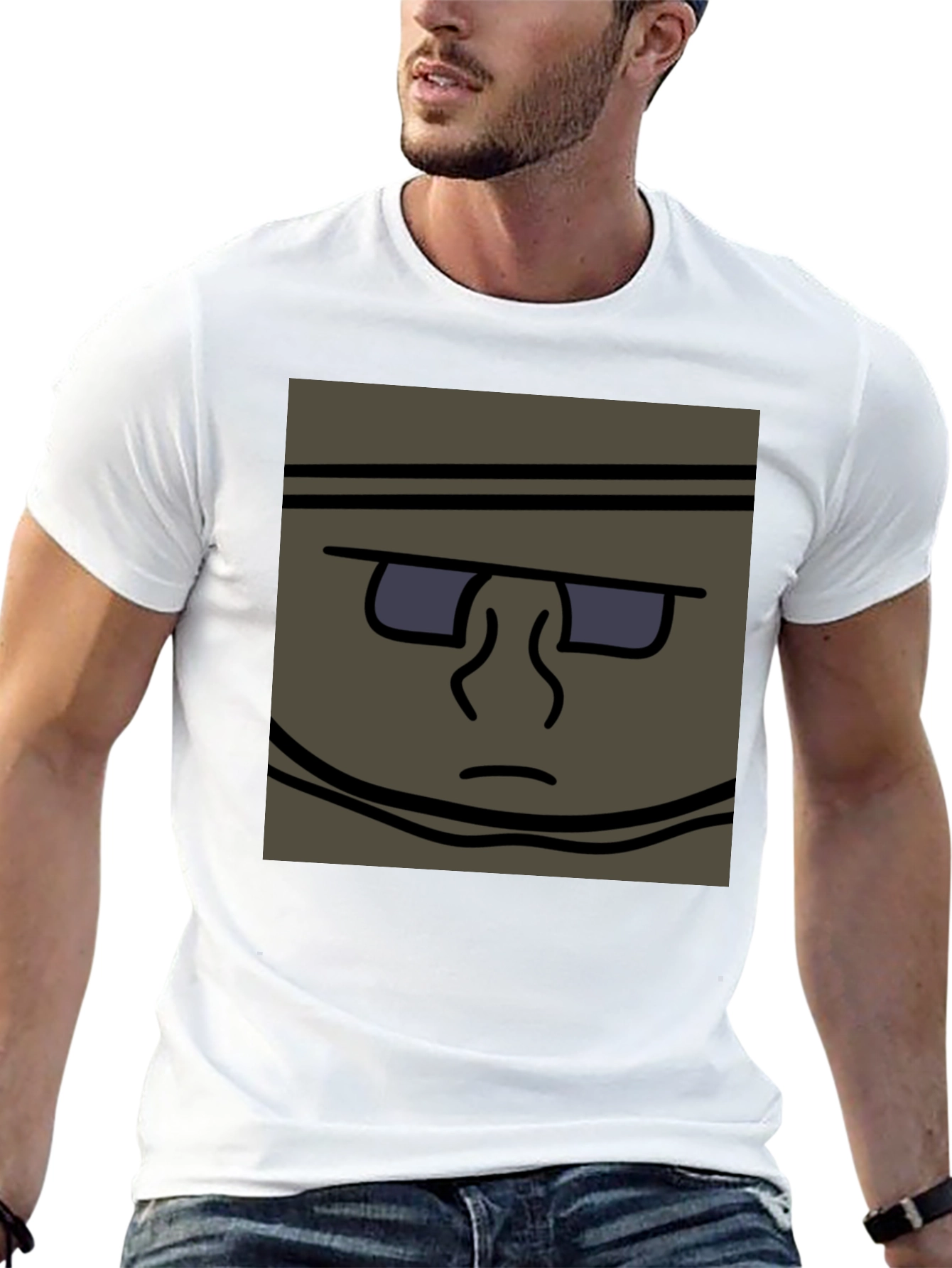 Funky Cartoon Face T-Shirt - Black