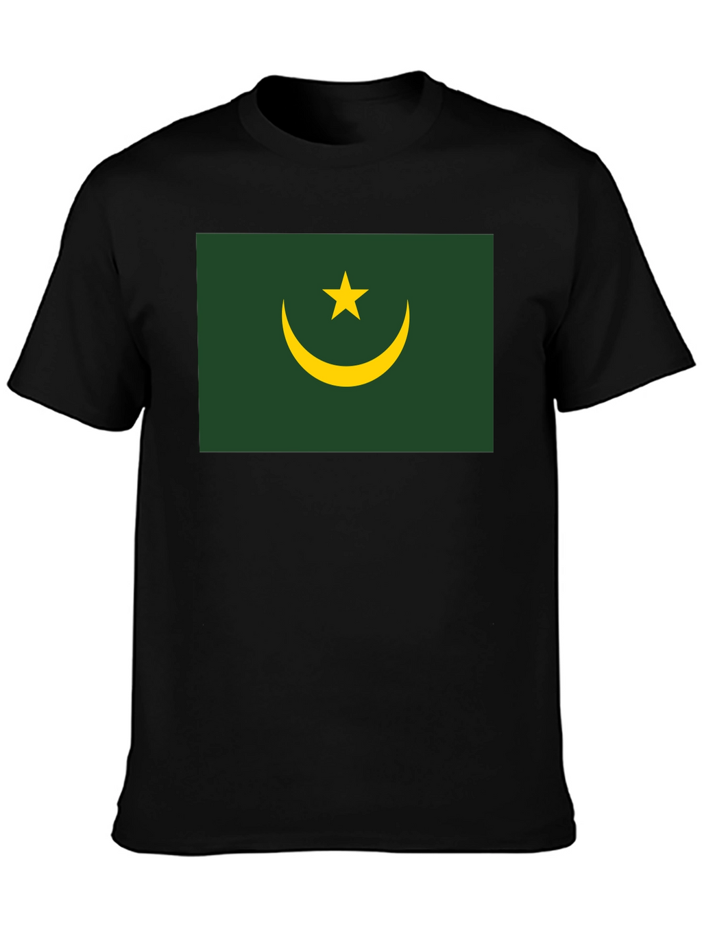 Mauritania Flag T-Shirt - Black Crew Neck Tee