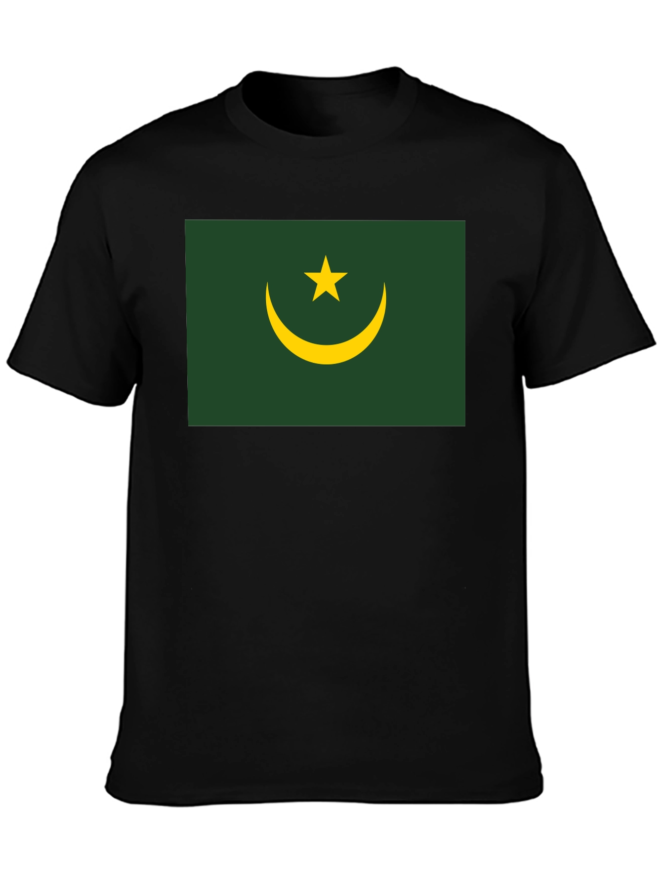 Mauritania Flag T-Shirt - Black Crew Neck Tee