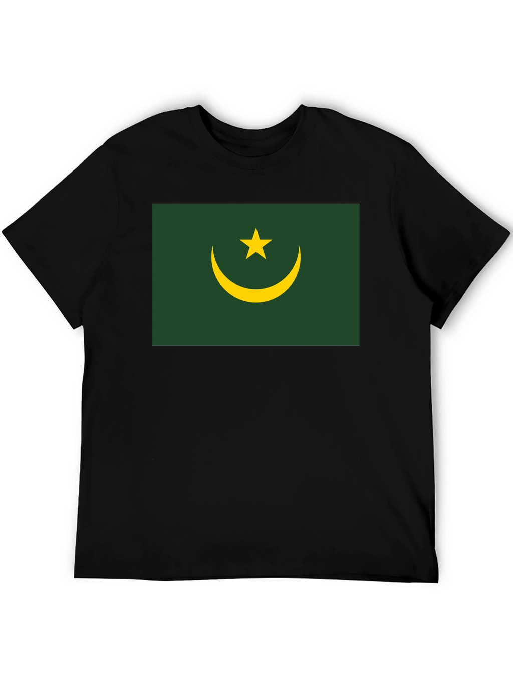 Mauritania Flag T-Shirt - Black Crew Neck Tee