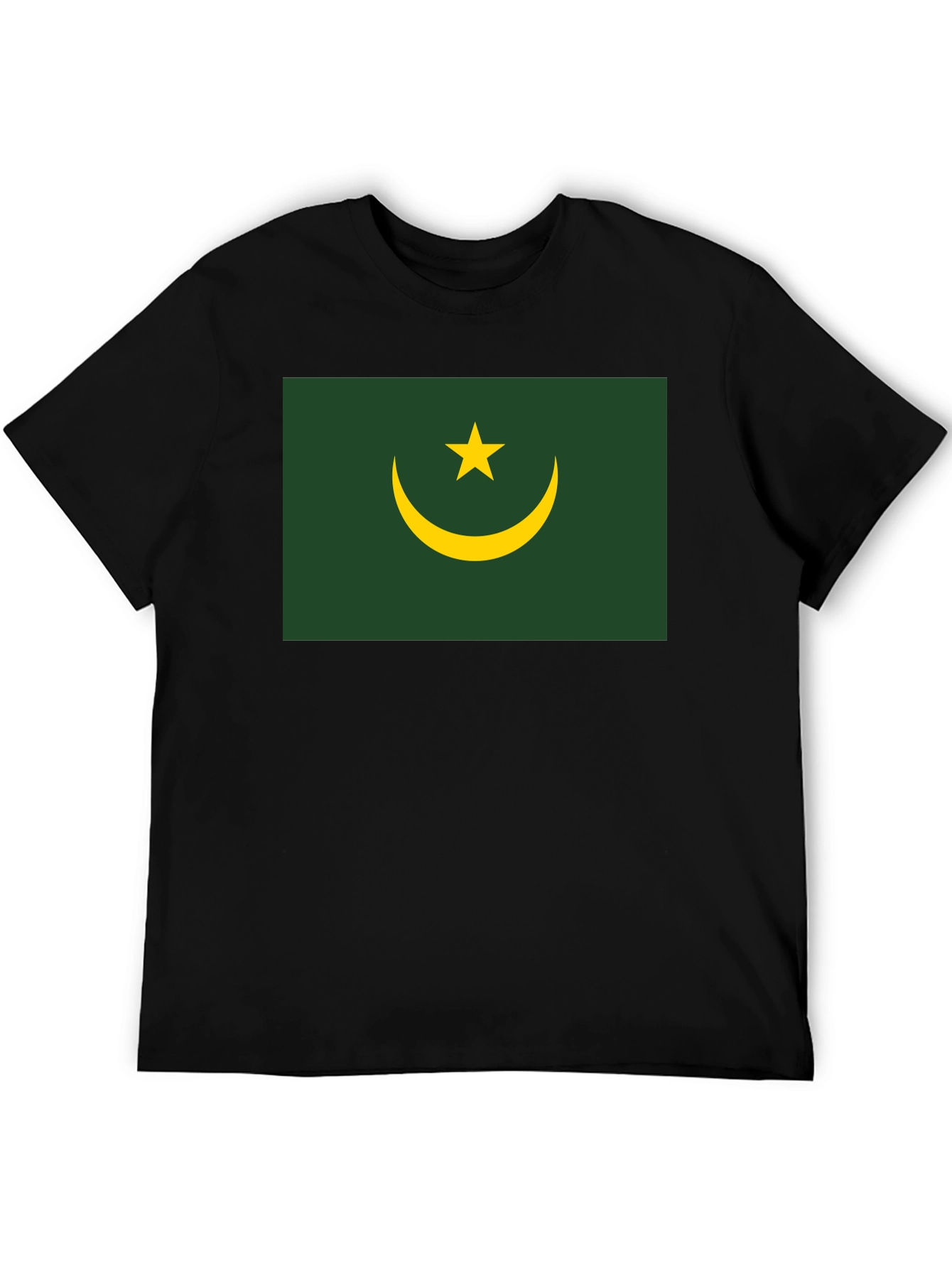 Mauritania Flag T-Shirt - Black Crew Neck Tee