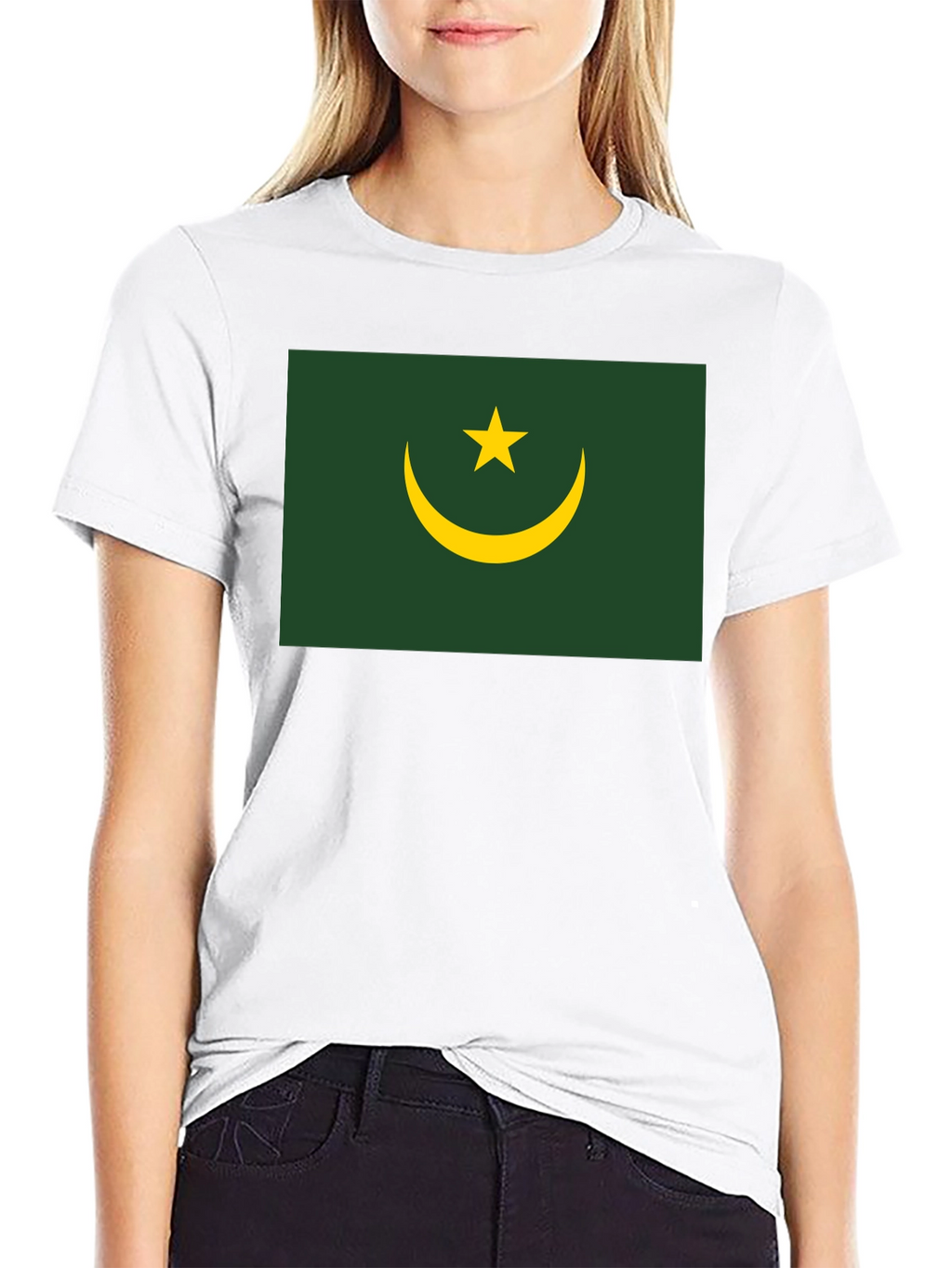 Mauritania Flag T-Shirt - Black Crew Neck Tee
