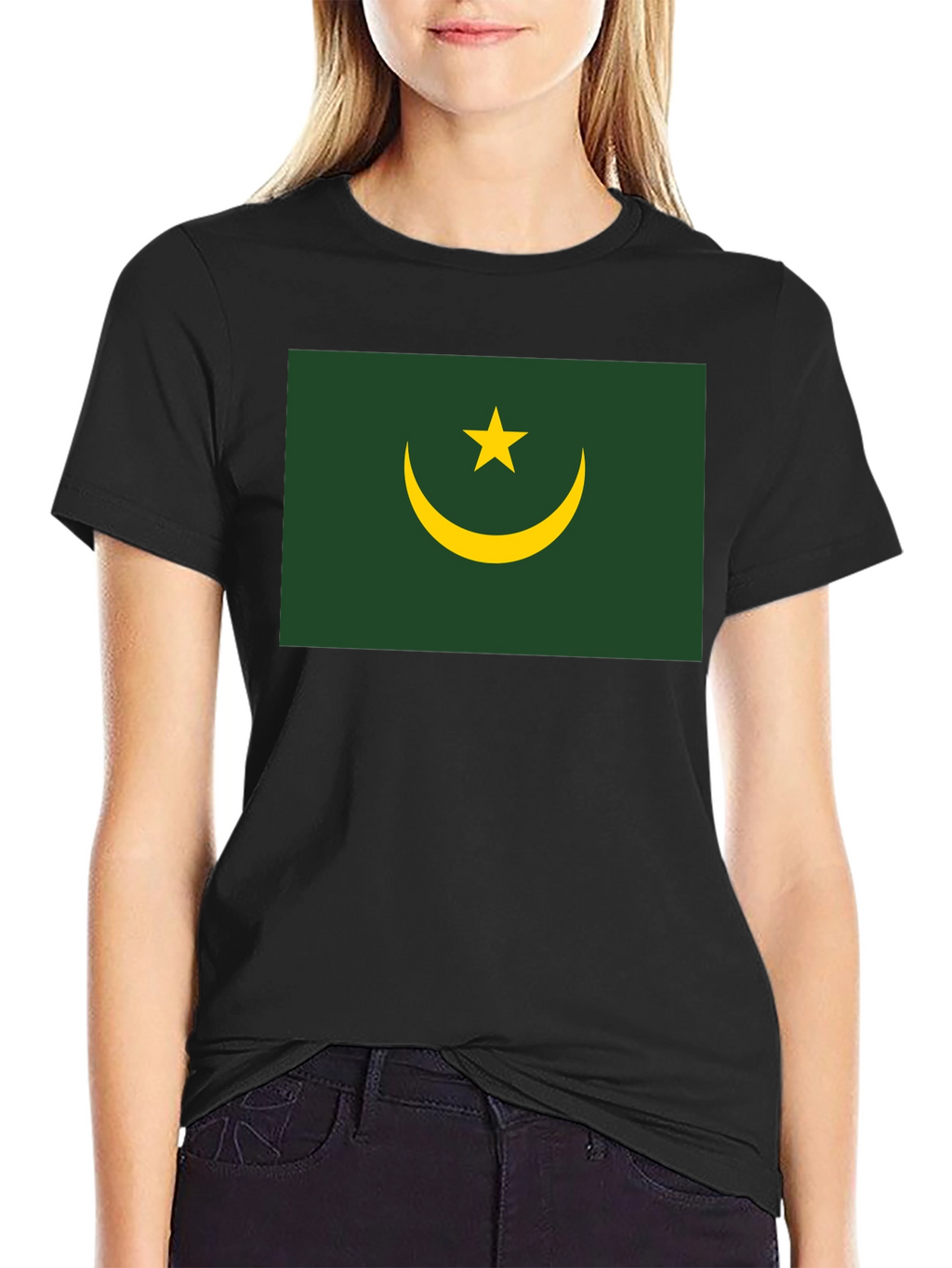 Mauritania Flag T-Shirt - Black Crew Neck Tee