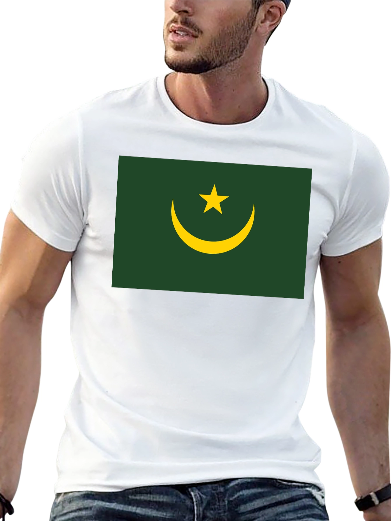 Mauritania Flag T-Shirt - Black Crew Neck Tee