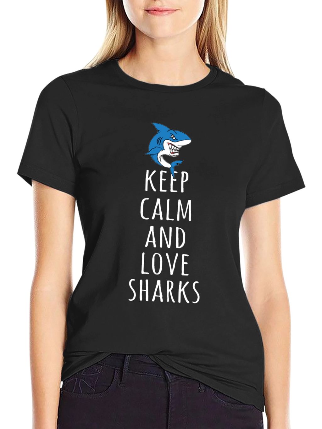 Keep Calm and Love Sharks Graphic Tee