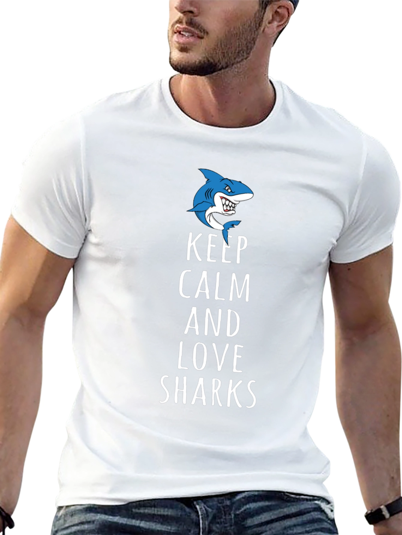 Keep Calm and Love Sharks Graphic Tee