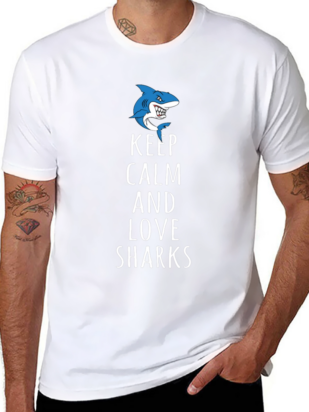 Keep Calm and Love Sharks Graphic Tee