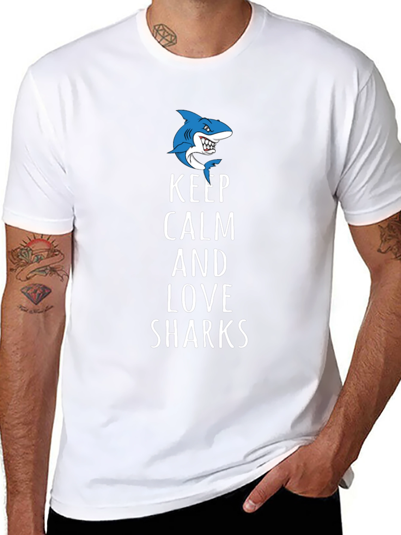Keep Calm and Love Sharks Graphic Tee
