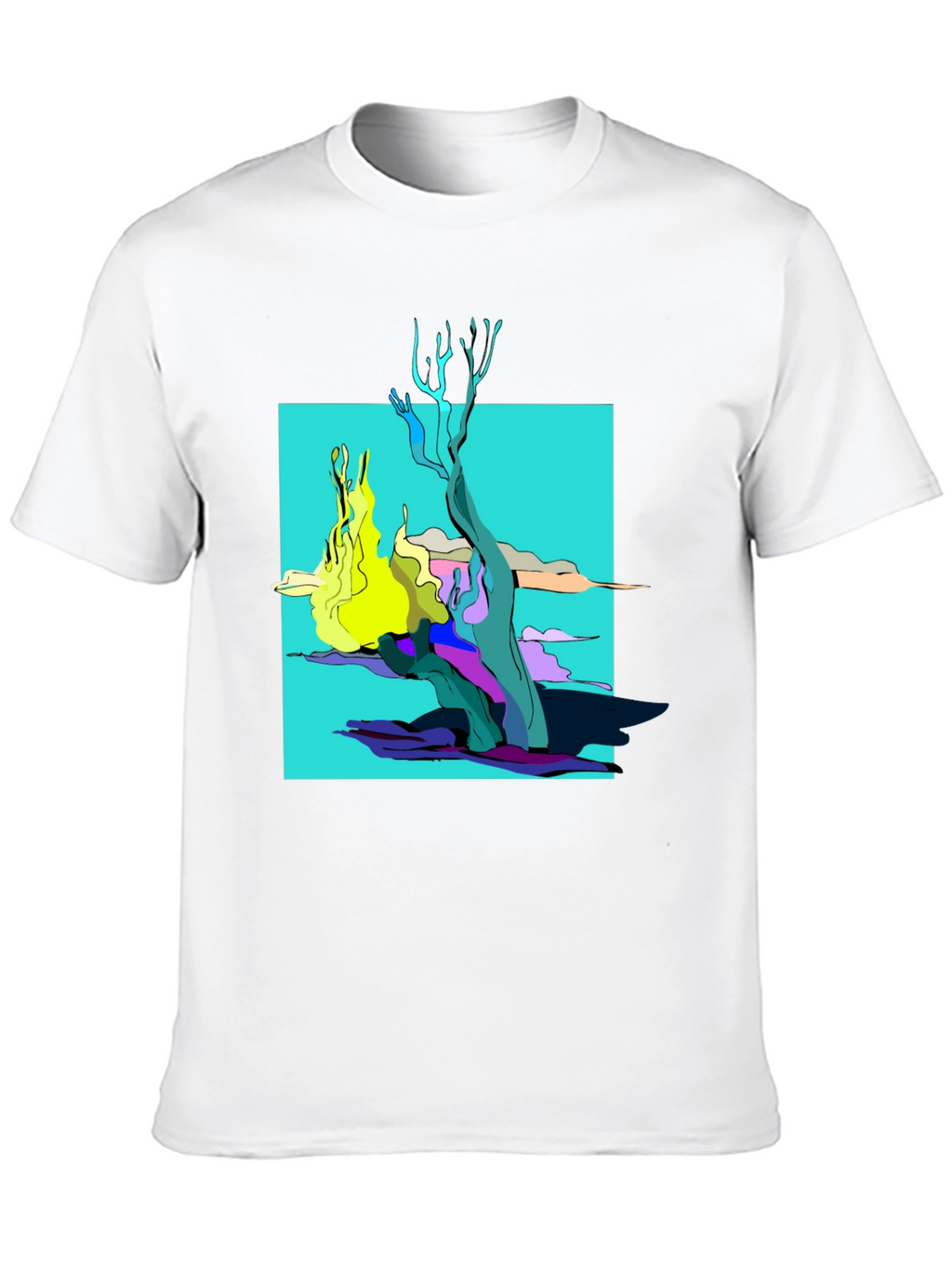 Abstract Graphic Tee - Black Cotton Shirt