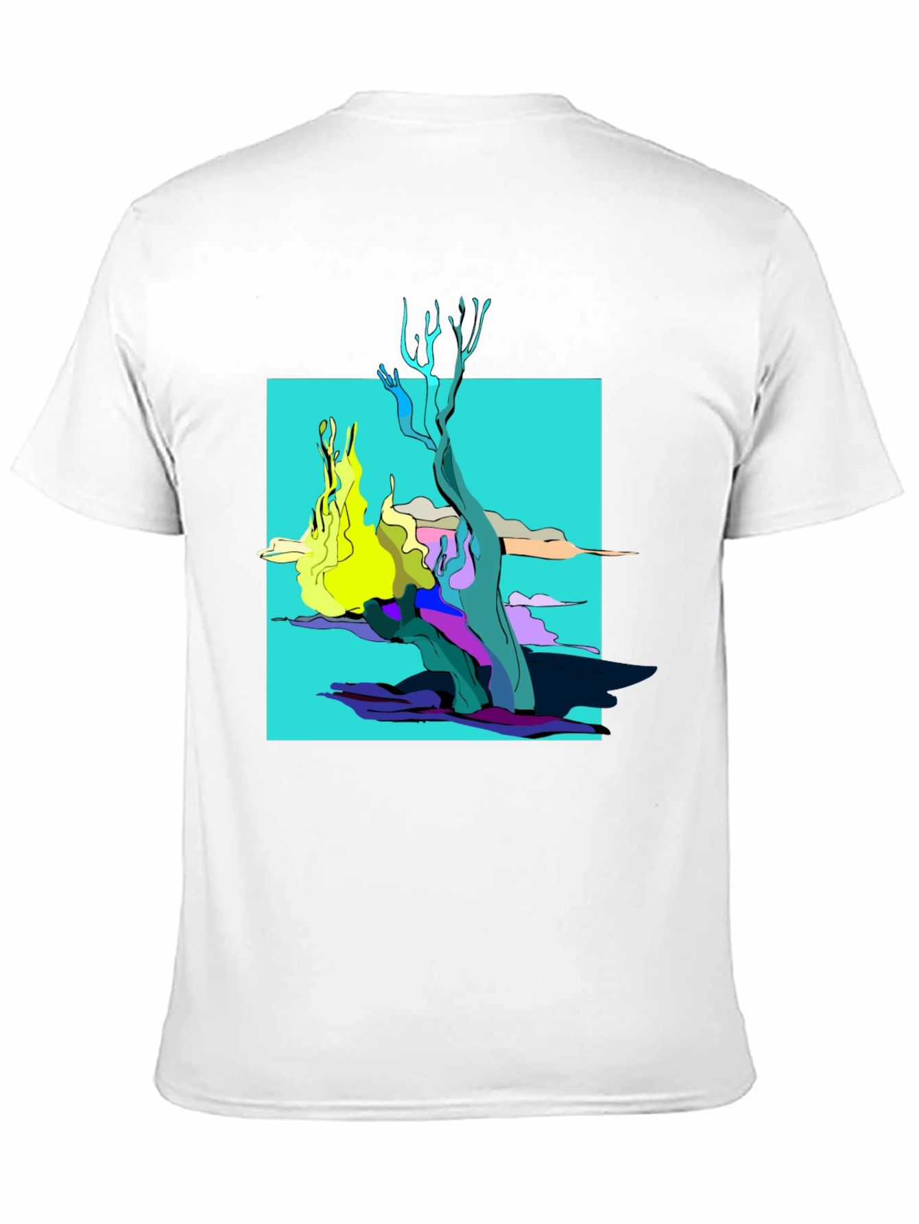 Abstract Graphic Tee - Black Cotton Shirt