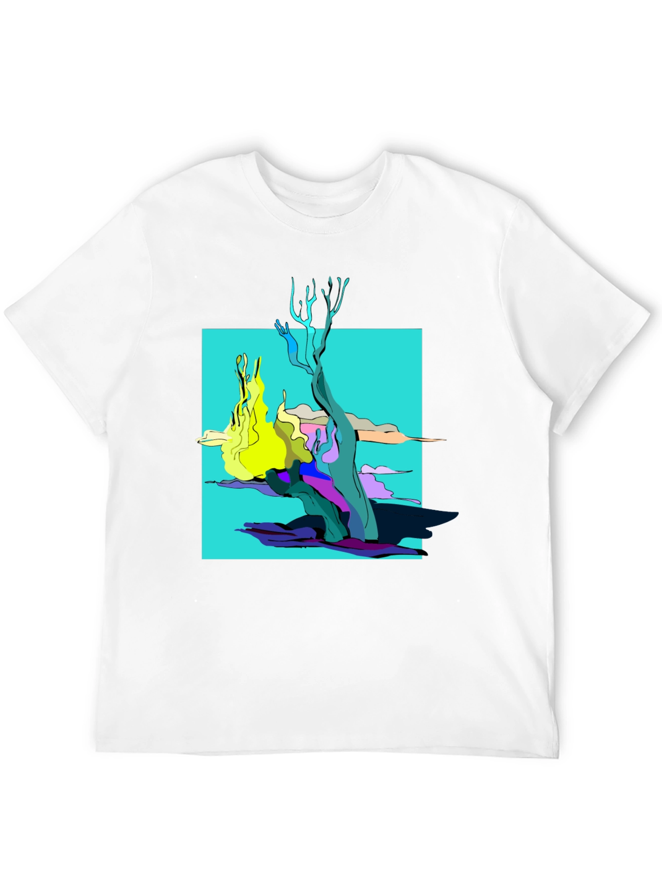 Abstract Graphic Tee - Black Cotton Shirt