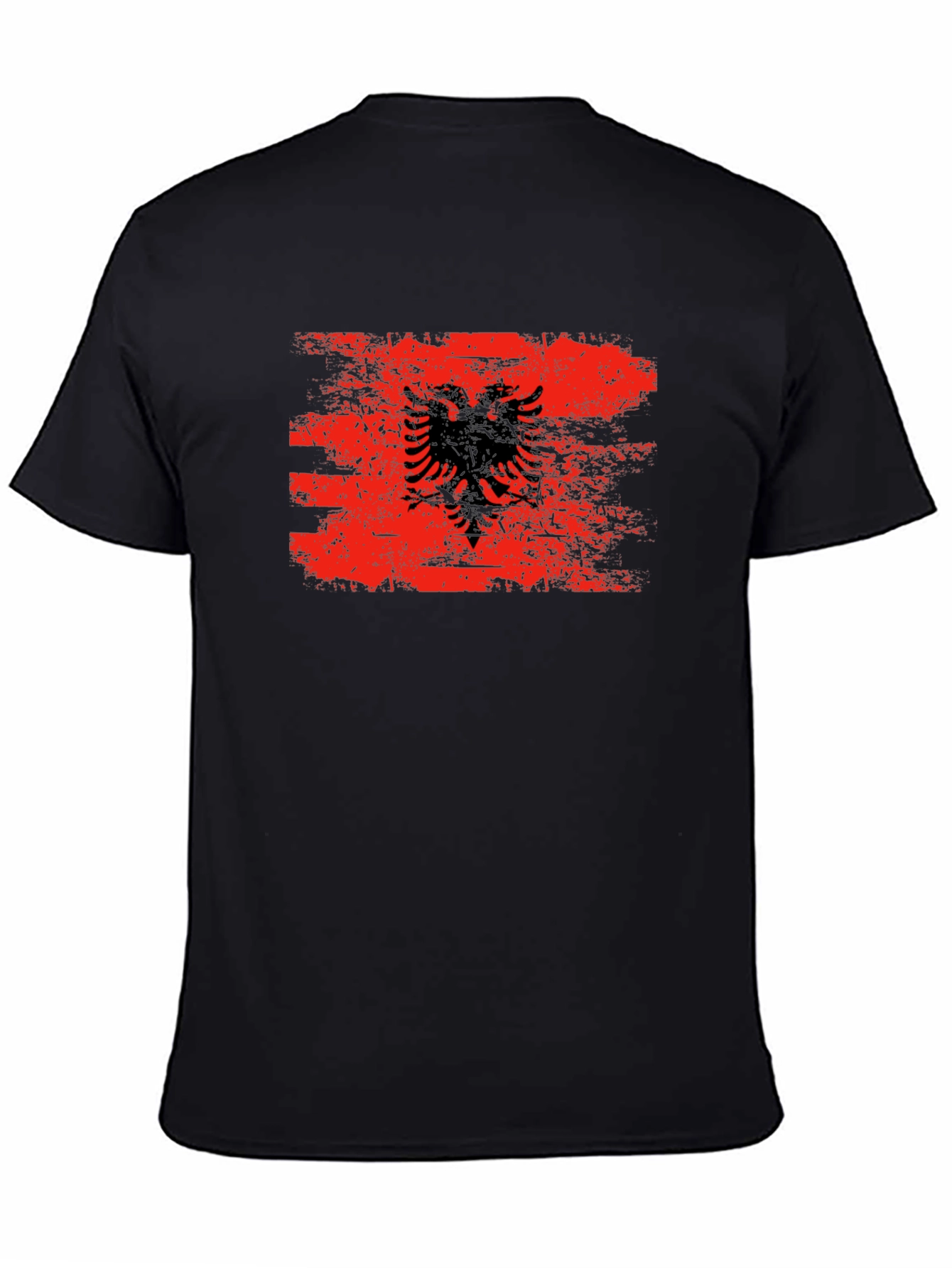 Albania Flag Graphic Tee - Distressed Style