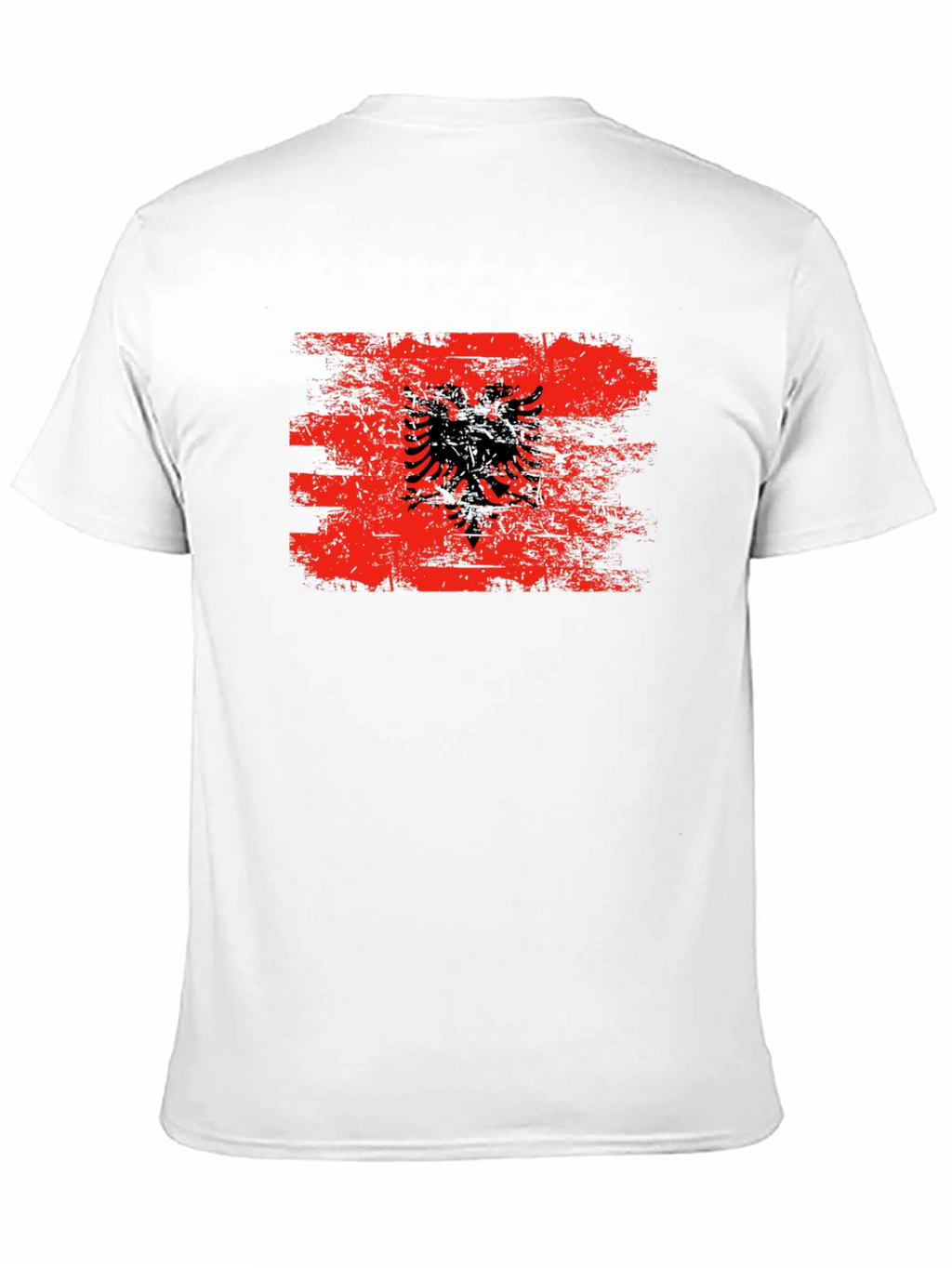 Albania Flag Graphic Tee - Distressed Style